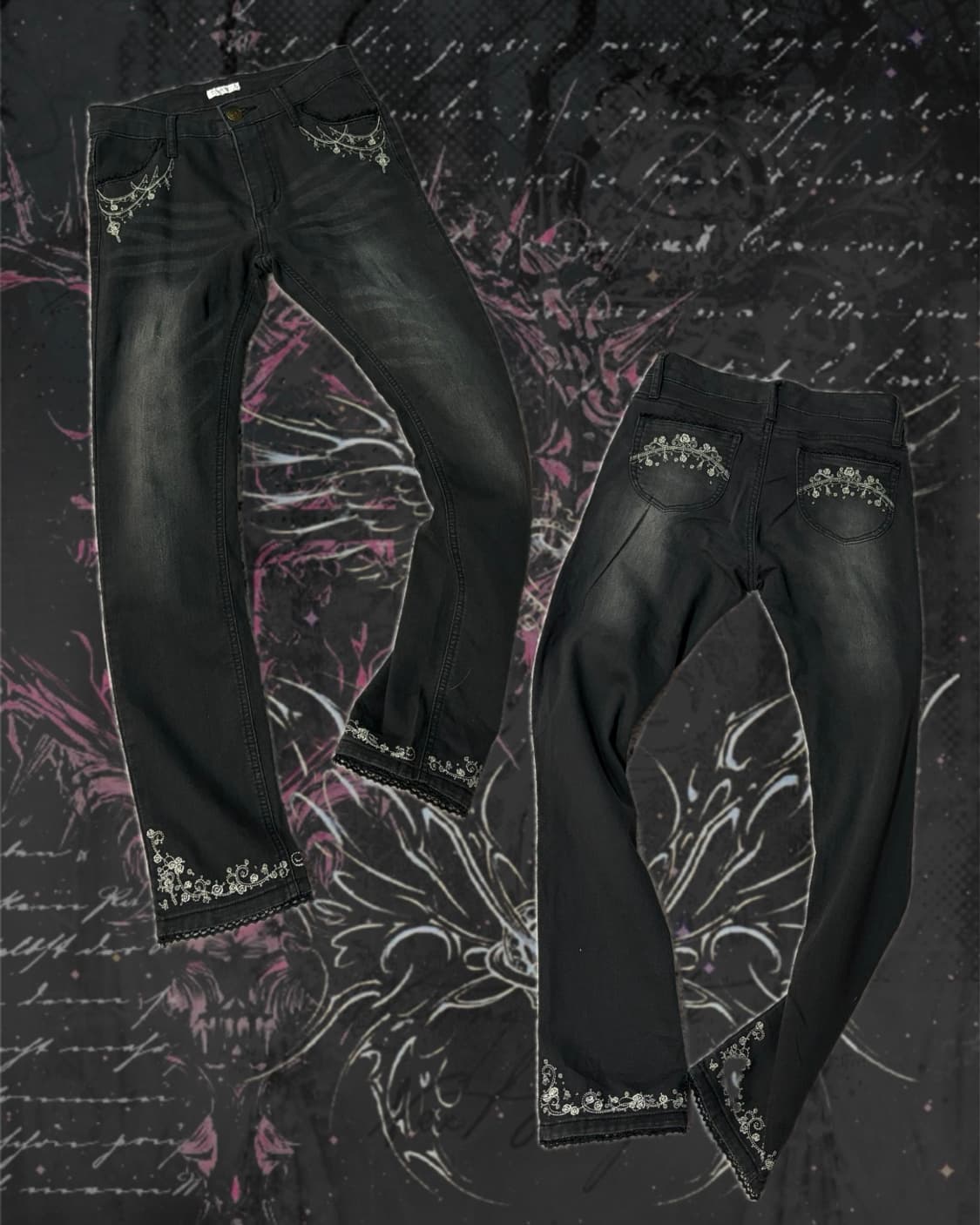 AXES FEMME embroidery lace detail pants 상품이미지1