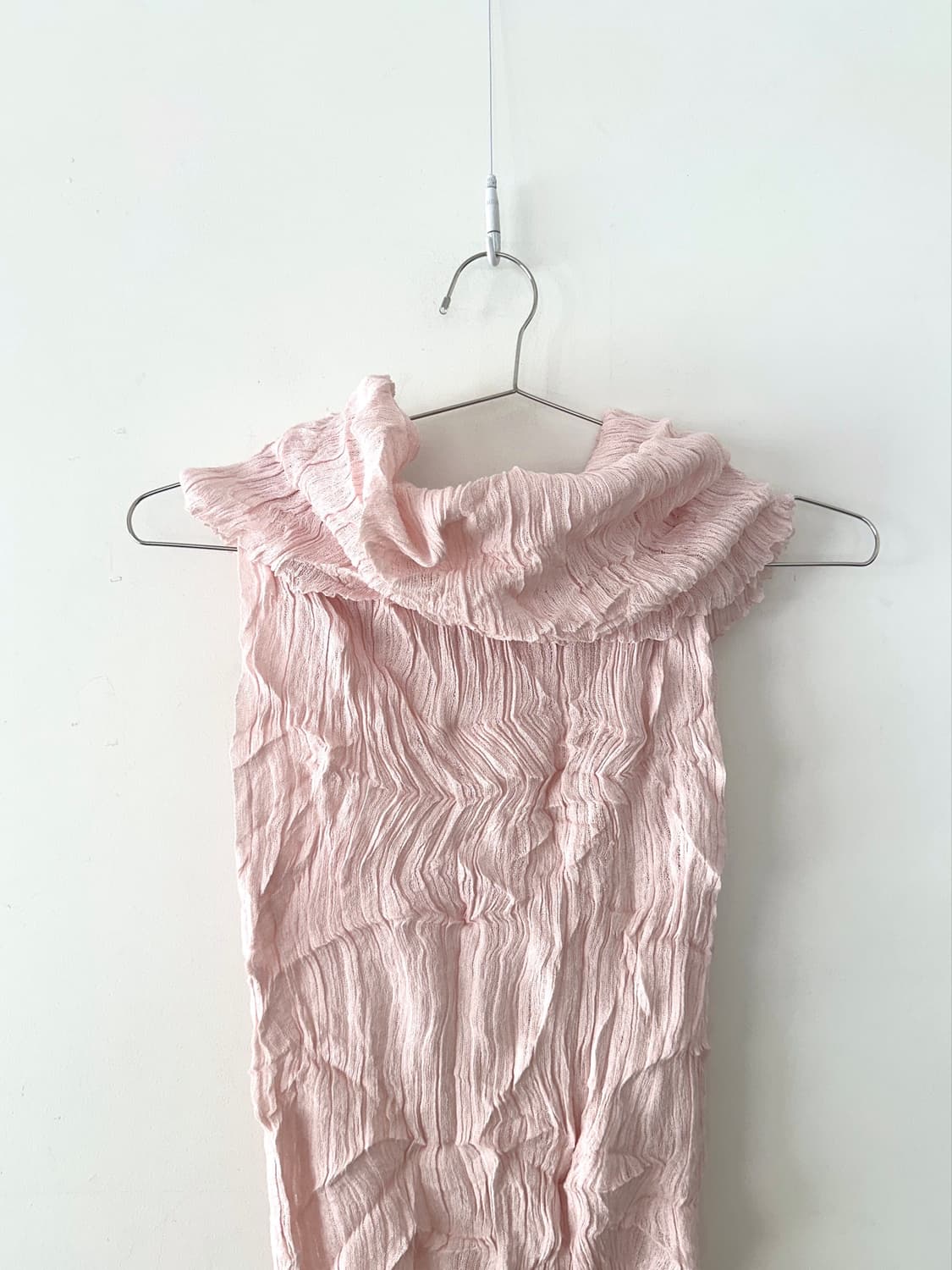 Off-shoulder pleats top / baby pink 상품이미지2