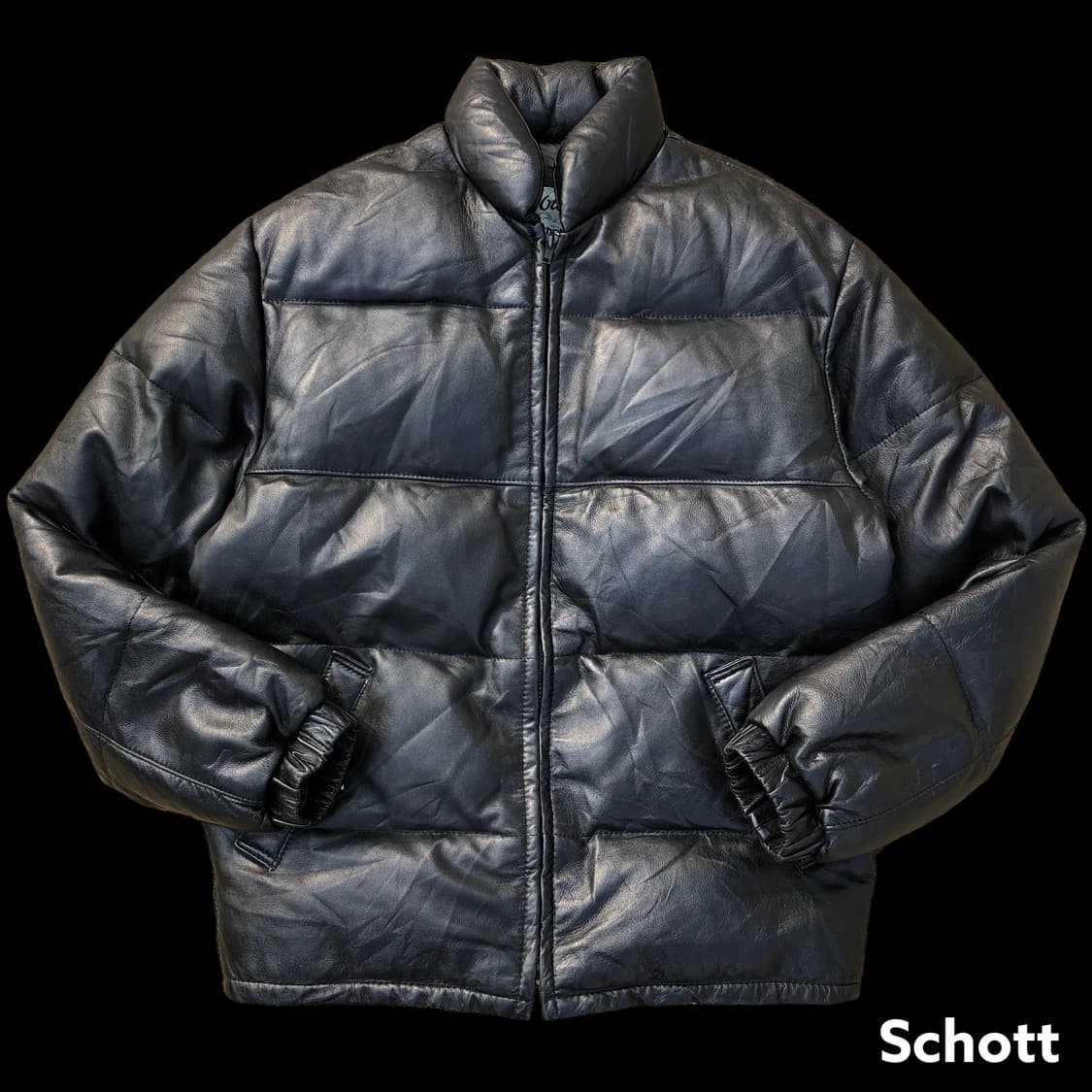 [M~L] Schott 쇼트 가죽 다운 패딩 지켓 상품이미지1