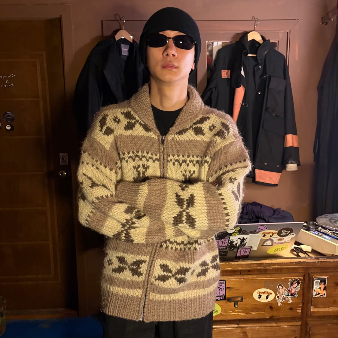 MACHOPE WOOL 100% COWICHAN ZIPUP JACKET 상품이미지1