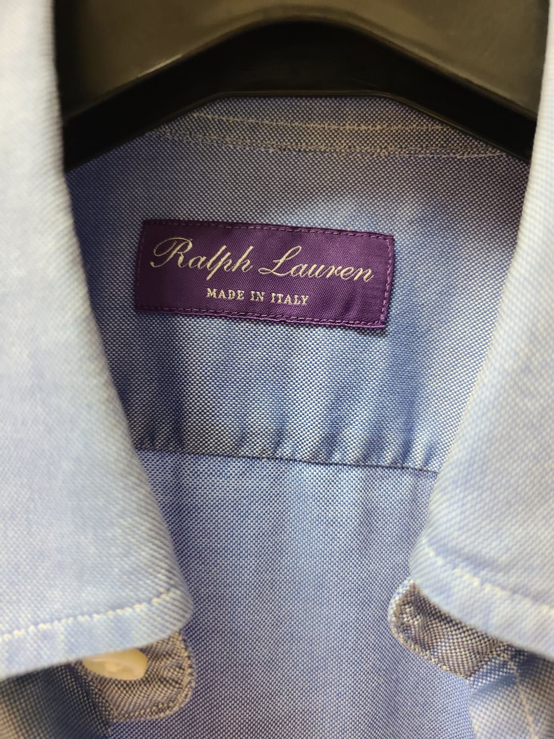 랄프로렌 퍼플라벨(Purple Label) 정품 포니 자수 셔츠/ 스카이 상품이미지4