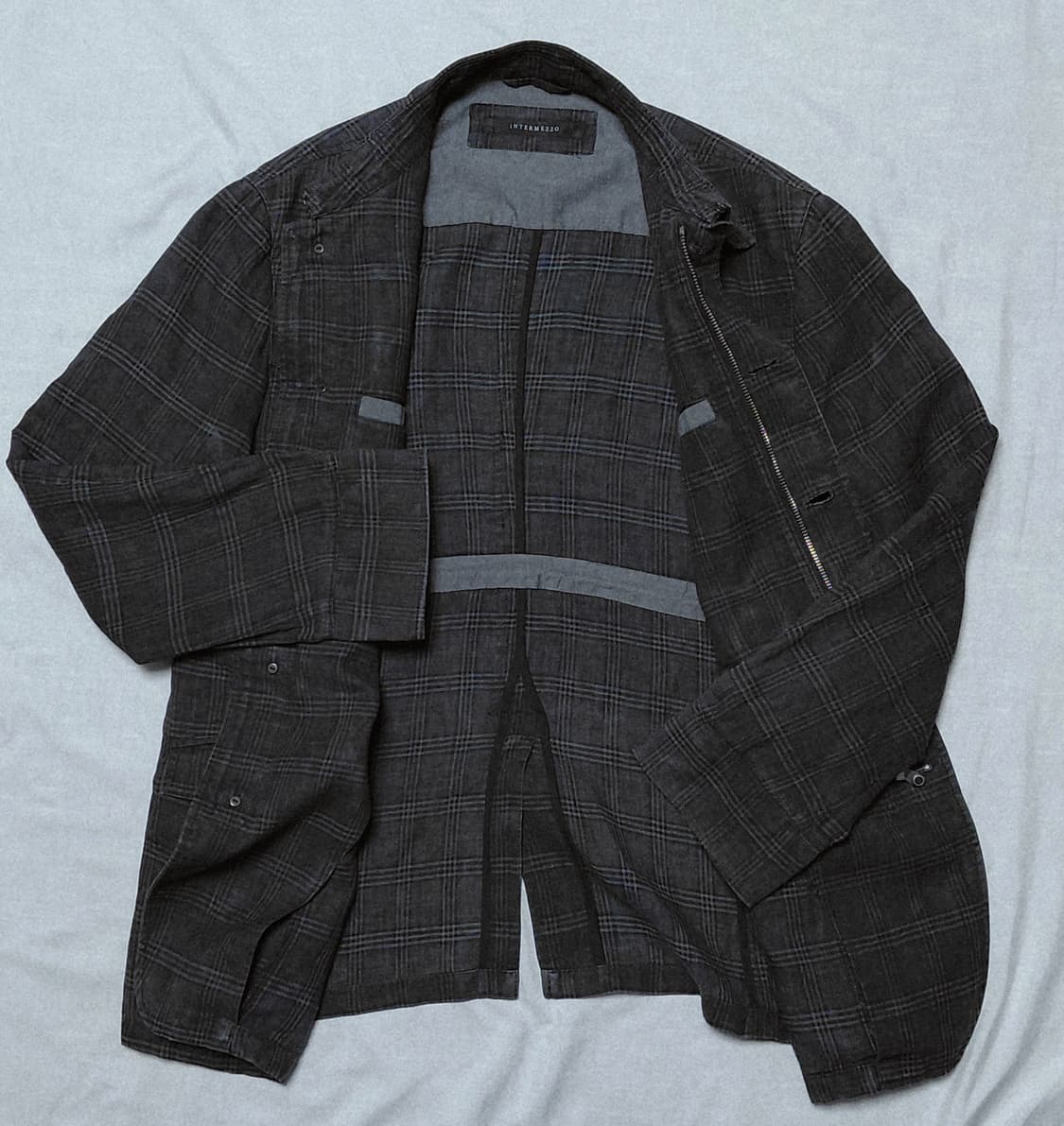 [L] 인터메조 x 이탈리아 EMMETEX 리넨 체크 사파리 자켓 상품이미지4