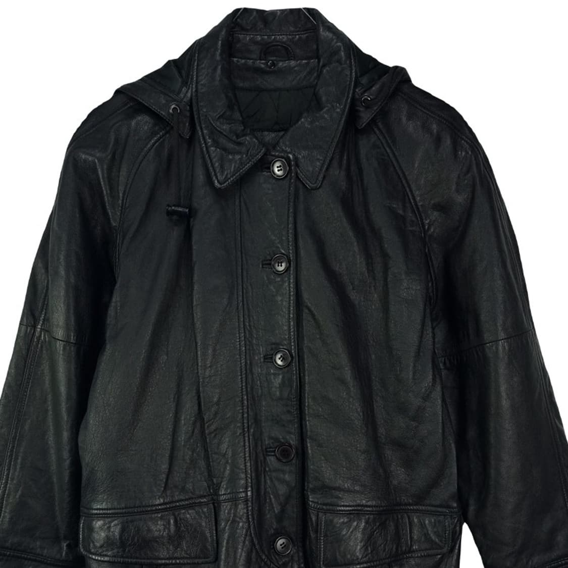[빈티지] 리얼레더 가죽 코트 블랙 M19362 상품이미지4