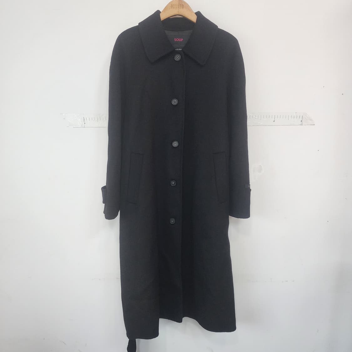 SOUP 핸드메이드 롱 코트 블랙 상품이미지1