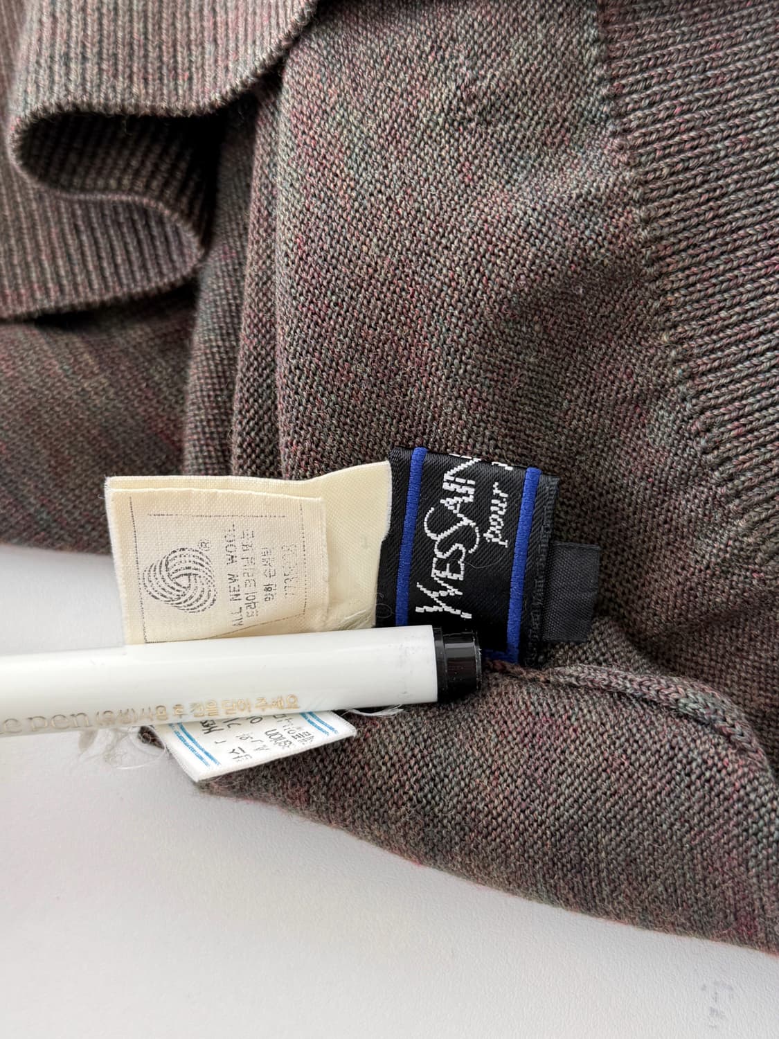 입생로랑 루즈핏 90‘s 카키브라운 울 폴라 니트 상품이미지6