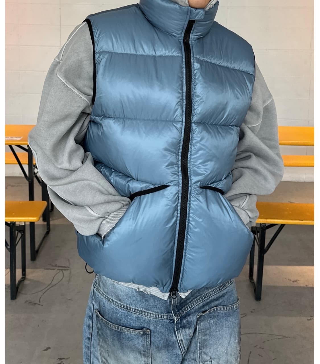 블루 패딩 베스트  (free 사이즈) 상품이미지2