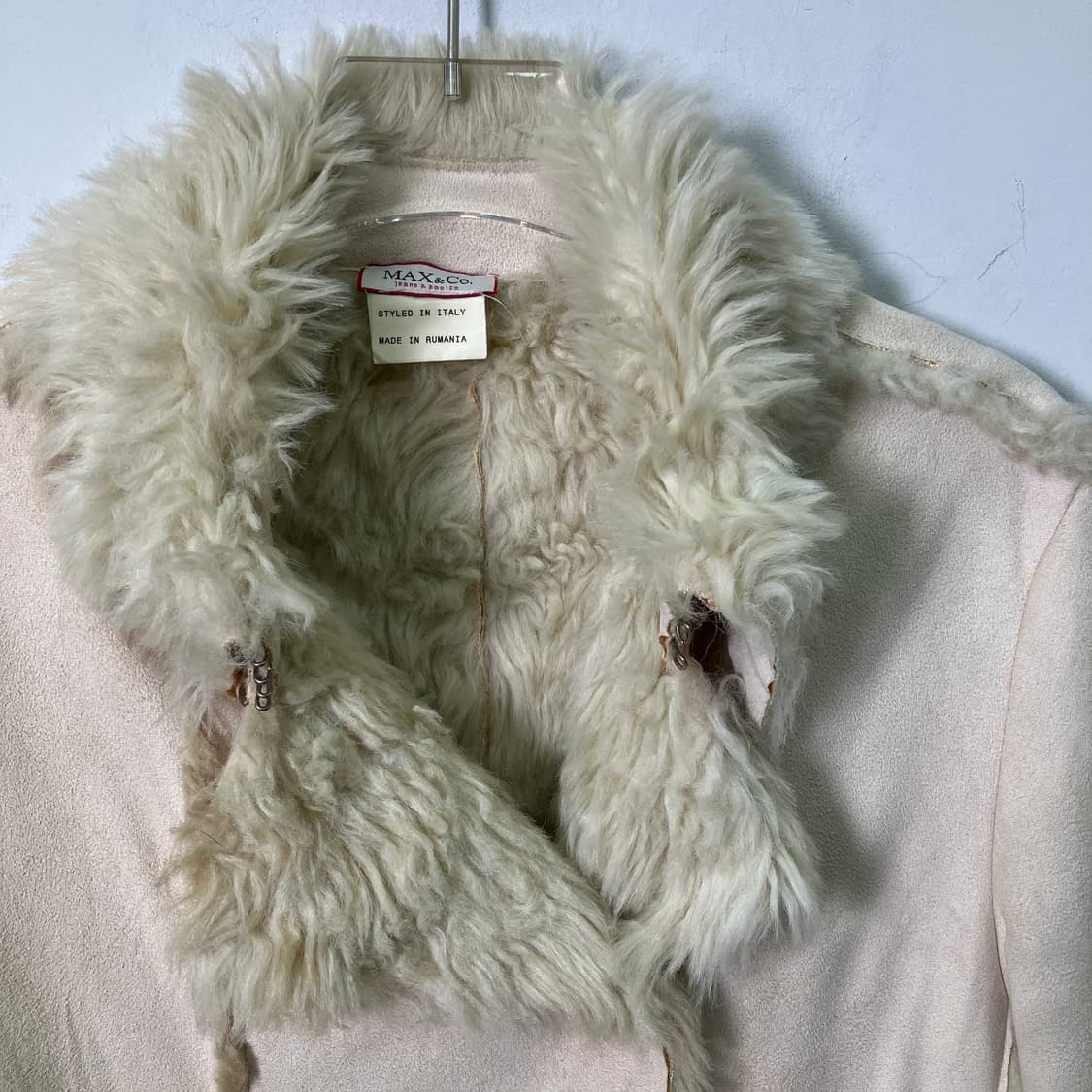 막스마라 막스앤코 아이보리 퍼 트리밍 스웨이드 무스탕 자켓 42 상품이미지4