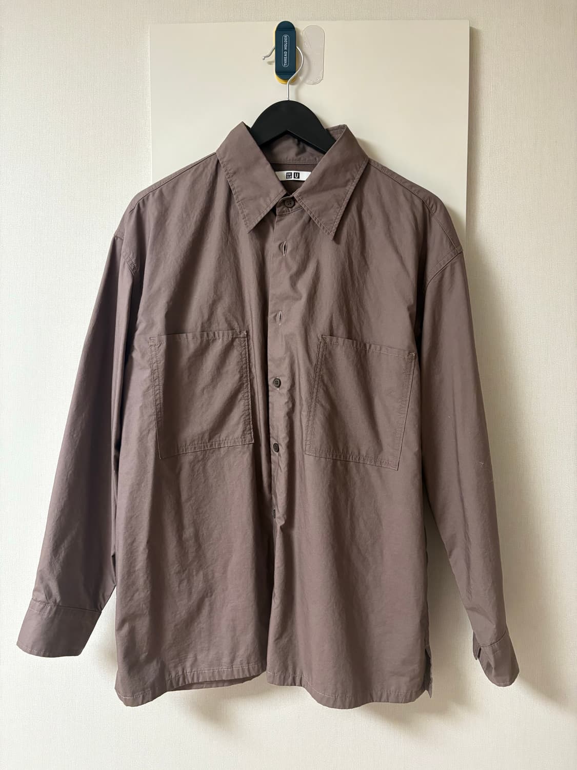 유니클로 U 유틸리티 셔츠 퍼플 S 상품이미지2