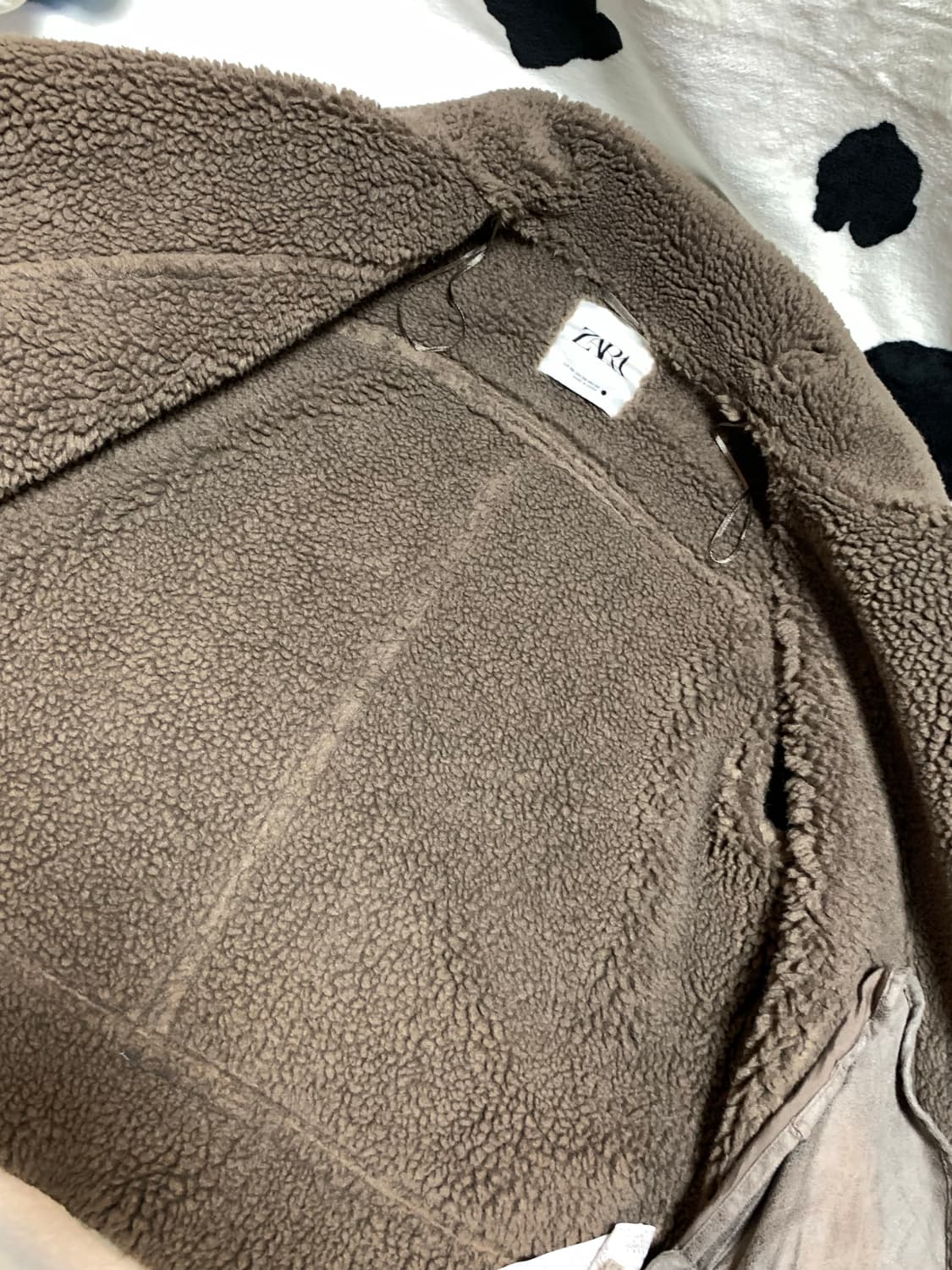 자라 하이넥 스웨이드 무스탕 자켓 브라운 상품이미지7