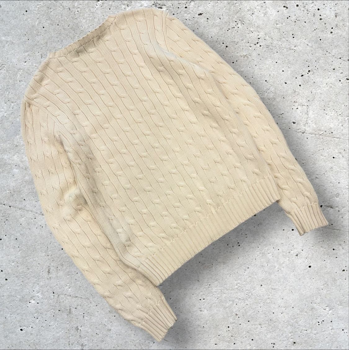 [M] 폴로 랄프로렌 아이보리 코튼 케이블 니트 D33 상품이미지2
