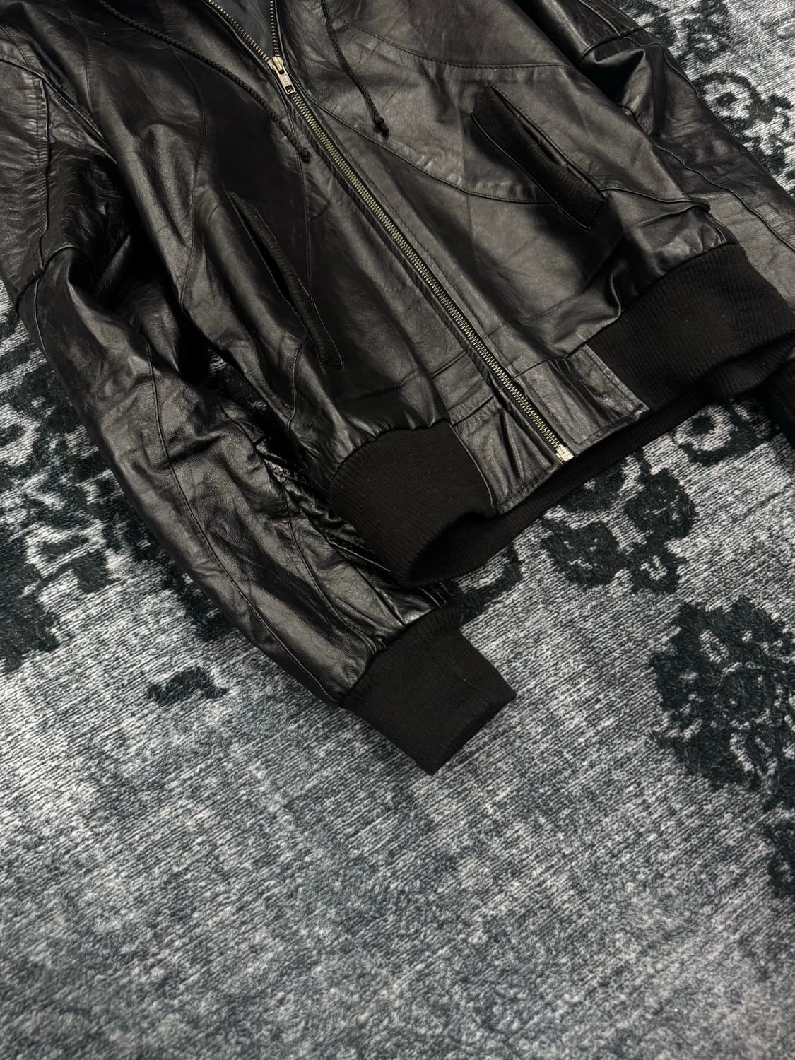 90s Mf clothing cow skin hood jacket 상품이미지4