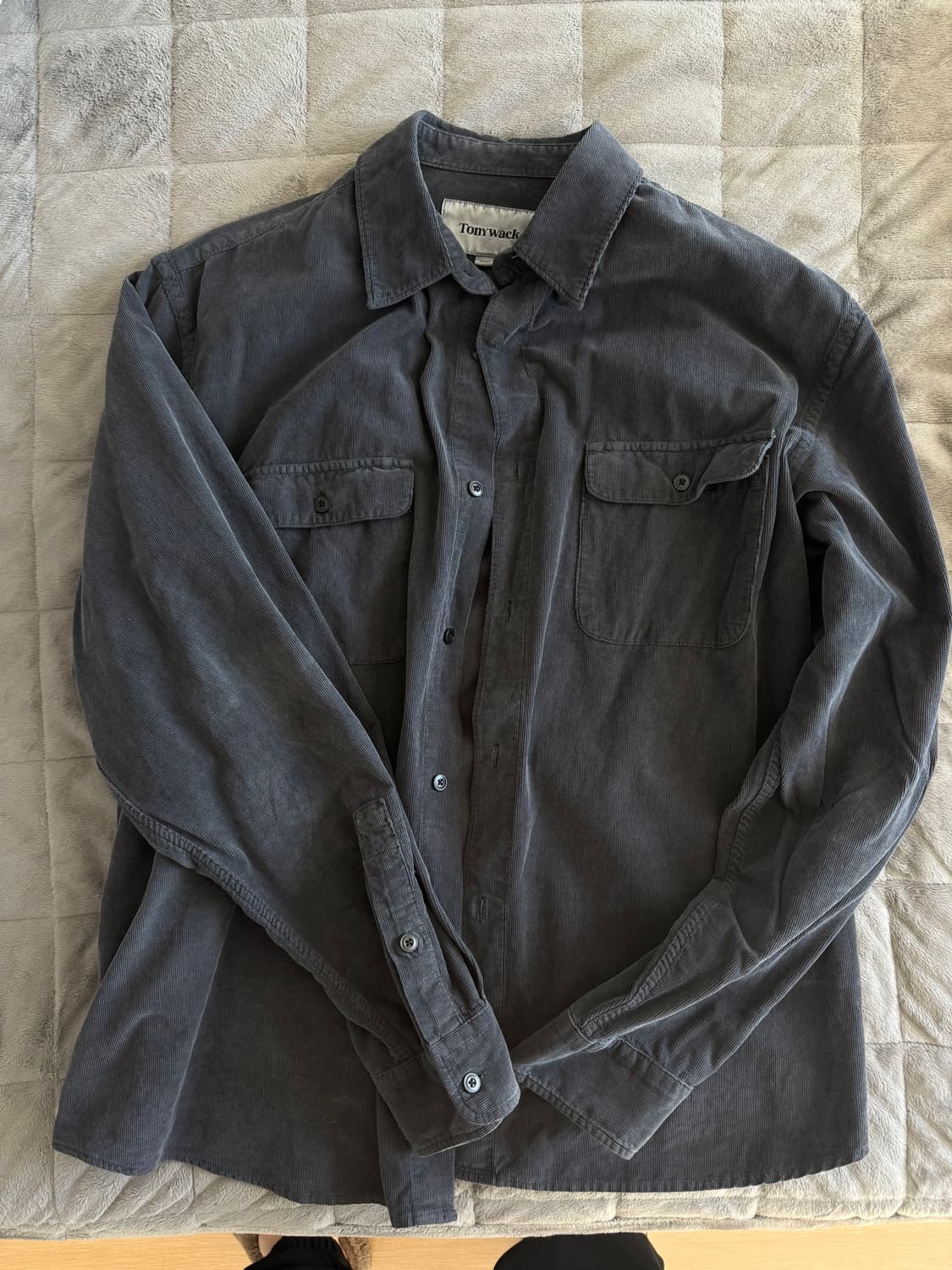 토니웩 가먼트 다이드 코듀로이 오피서 카본 셔츠 XL (택 제거 새 상 상품이미지1