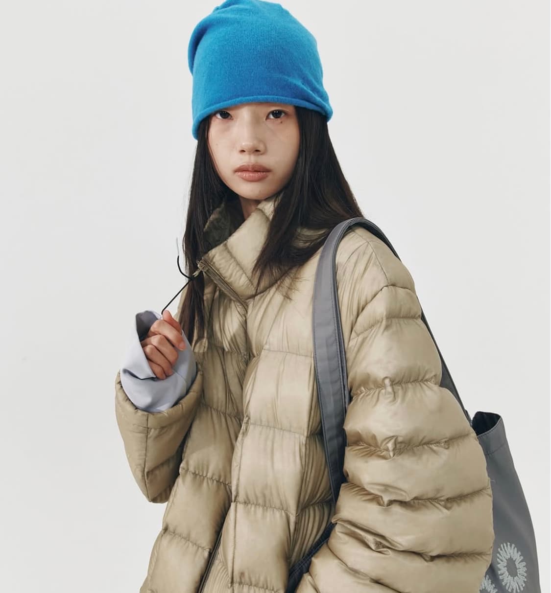 새상품) 999휴머니티 오버핏 롤드 비니 코발트블루 상품이미지2