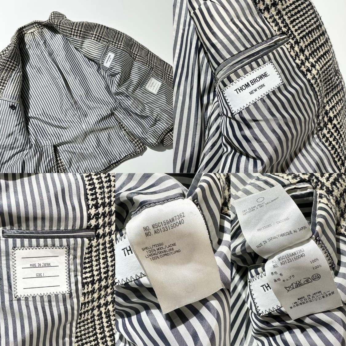 톰브라운 울 글렌체크 싱글 3B 블레이저 자켓 상품이미지10