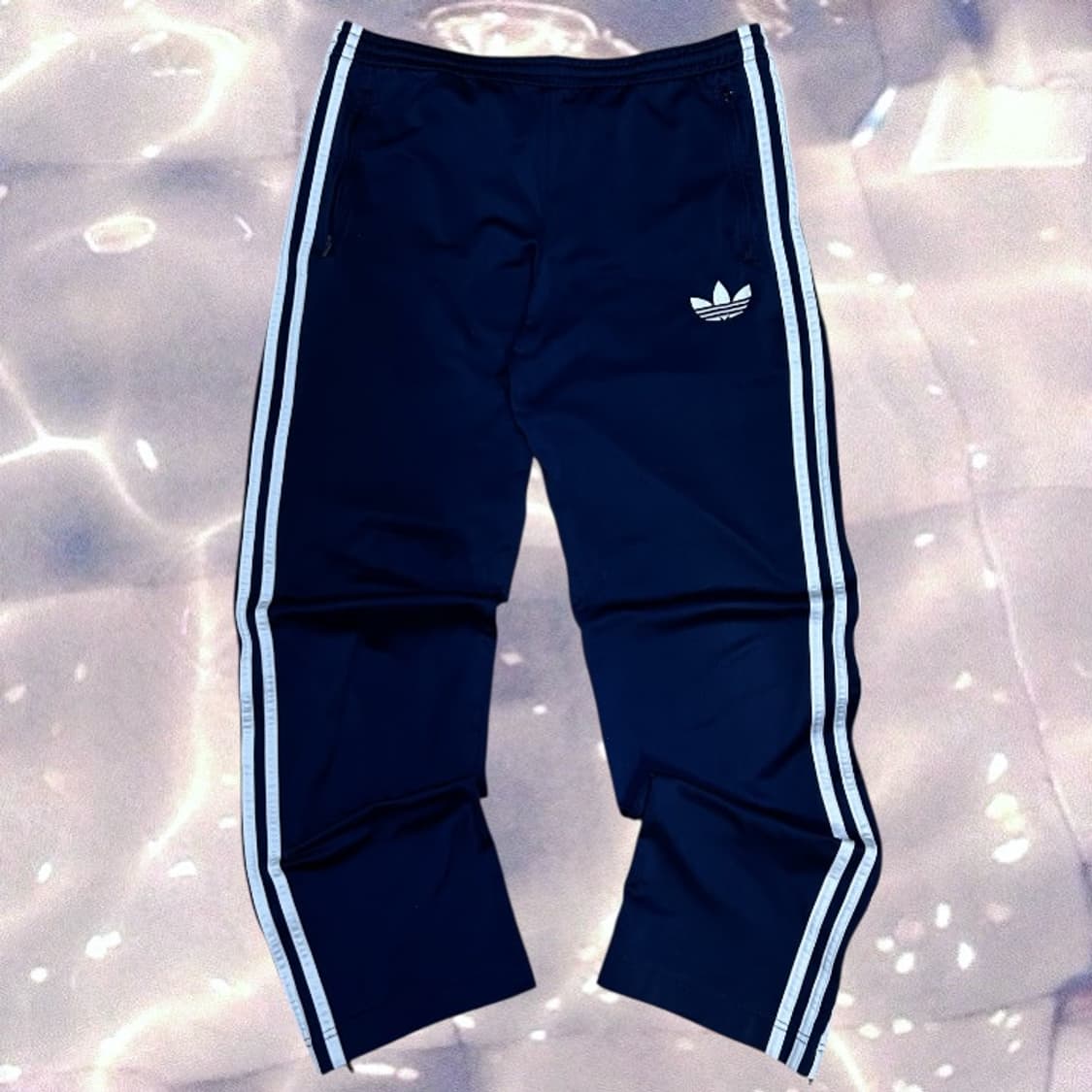 90s 아디다스 파이어버드 네이비 화이트 삼선 와이드 트랙 팬츠 105  상품이미지3