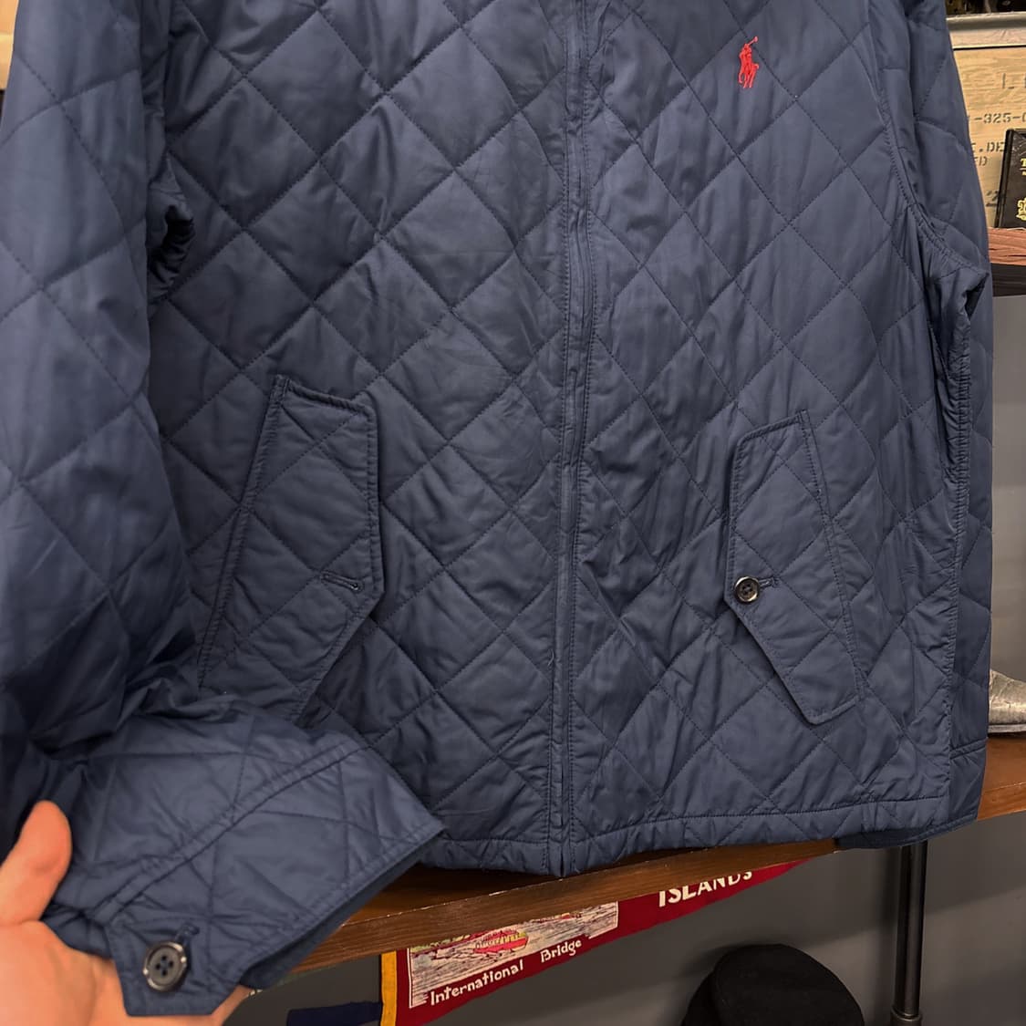 신형라벨 폴로 랄프로렌 다이아몬드 퀼팅자켓 프레피 타탄체크 안감 N836 상품이미지4