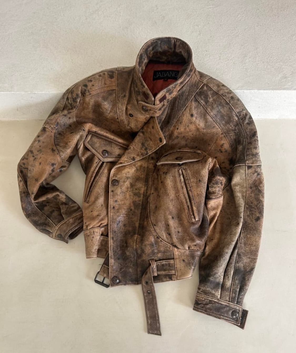 유럽 빈티지 가죽 봄버 자켓 상품이미지1