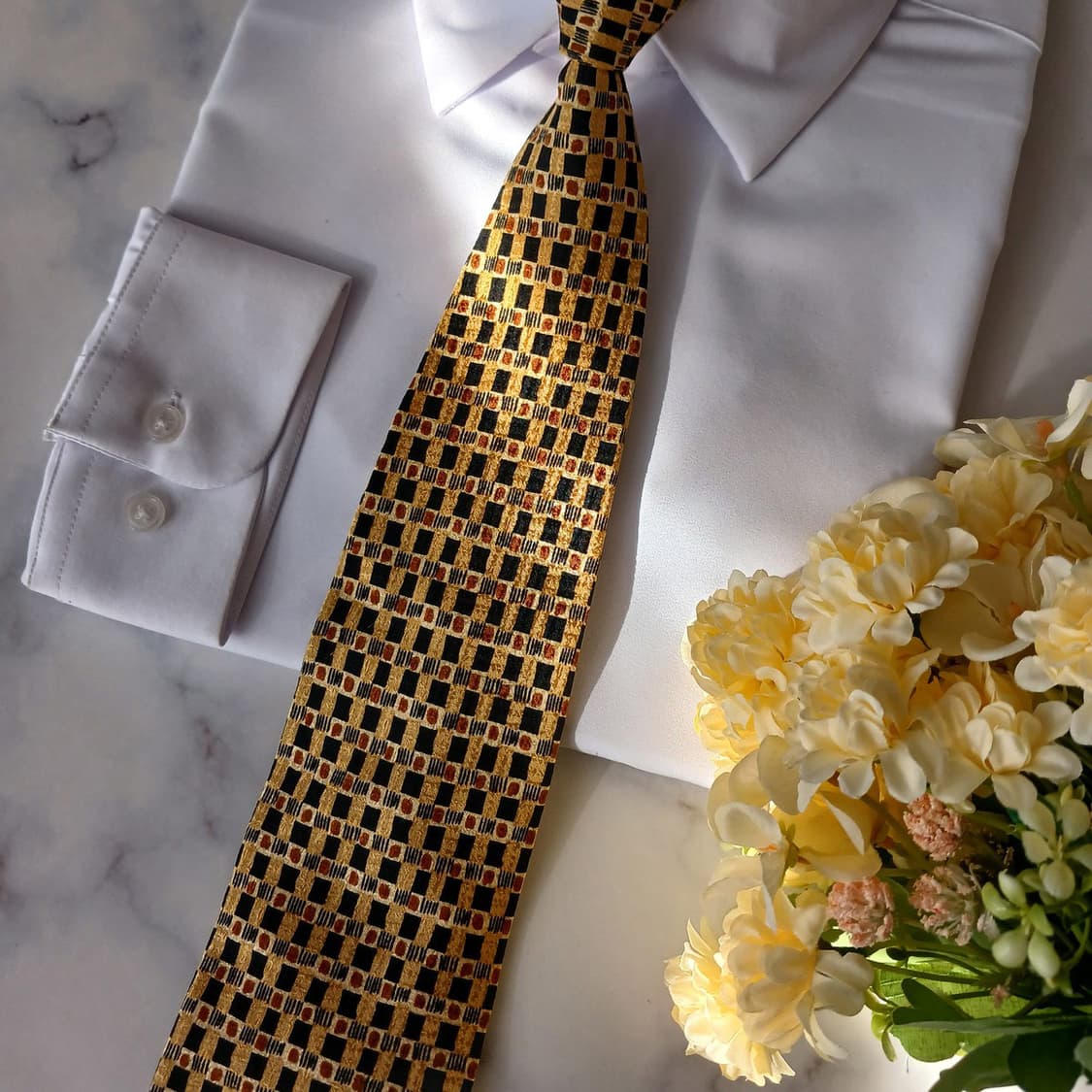 지방시 실크 브라운 패턴 넥타이 9.9cm A등급 A19272
 상품이미지6