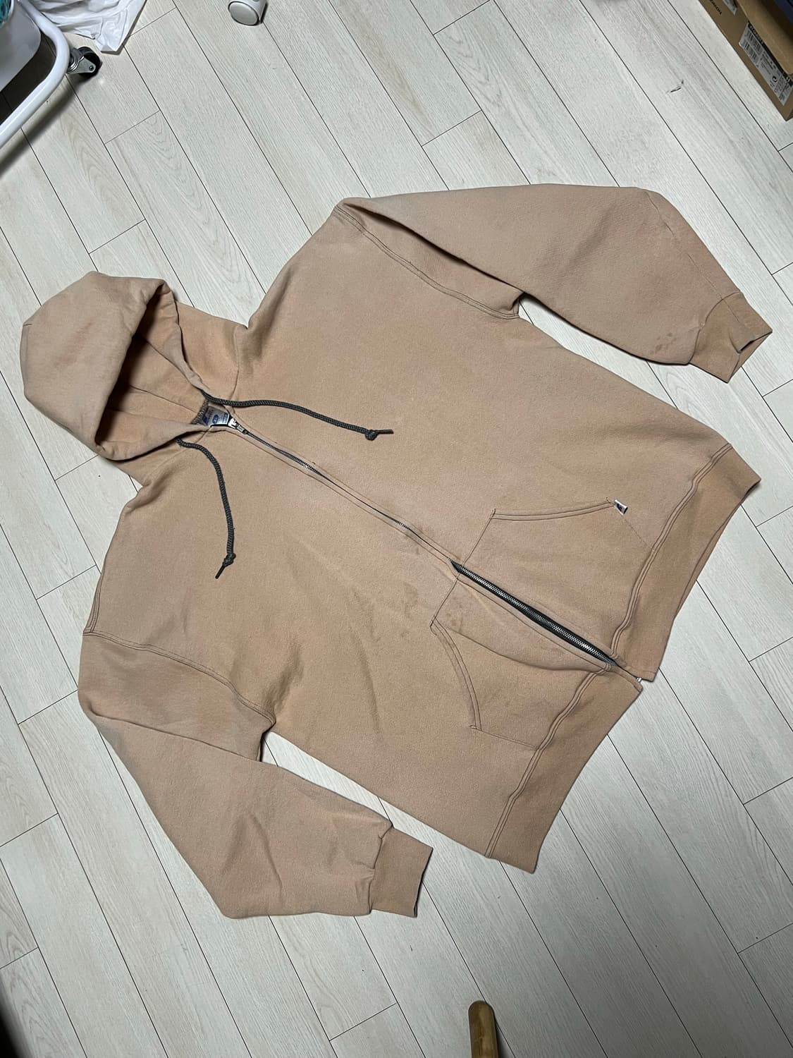 90s러셀후드짚업 스킨샌드베이지 XL사이즈 상품이미지1