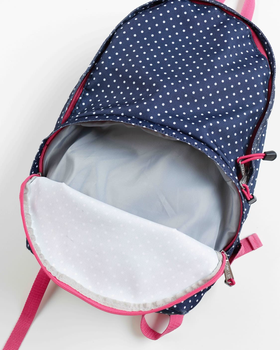 [OUTDOOR] 네이비 핑크 도트 라운드 백팩 상품이미지5