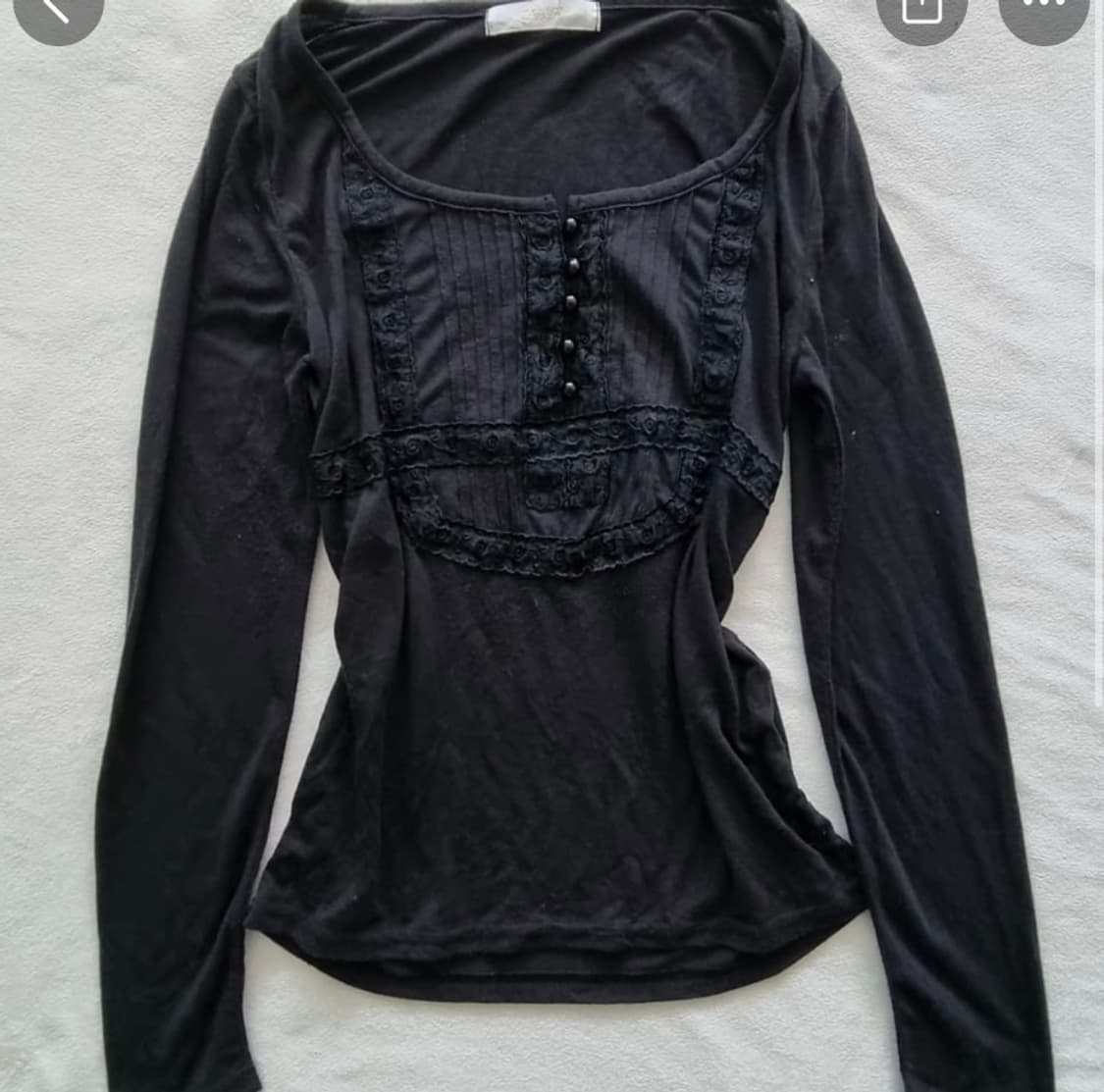 가격제안 받음) 빈티지 고스 블랙 레이스 티셔츠 상품이미지1