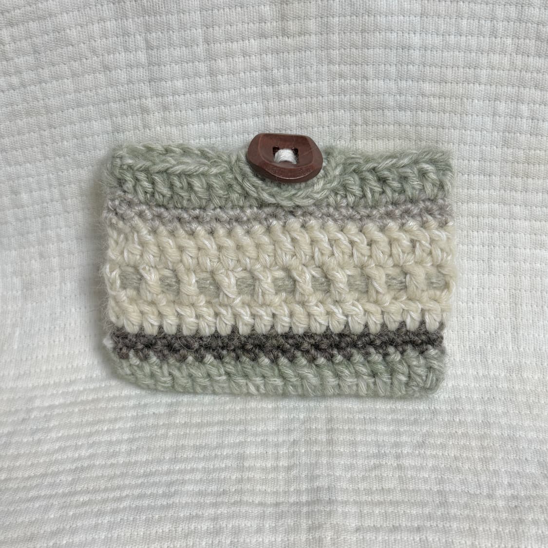[핸드메이드] 녹차 뜨개 카드지갑 상품이미지2