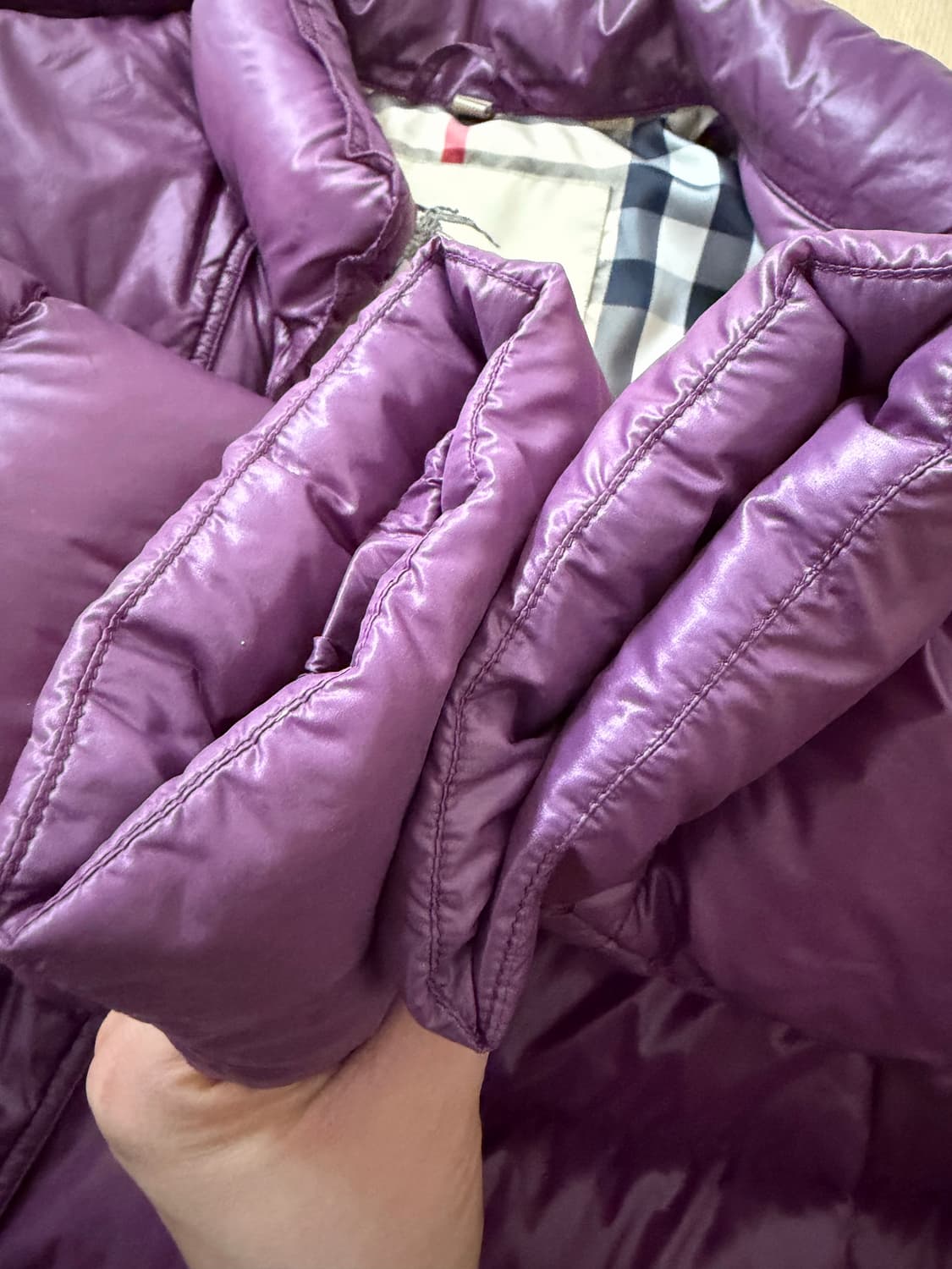버버리 여성 구스 퍼플 패딩 M 상품이미지10