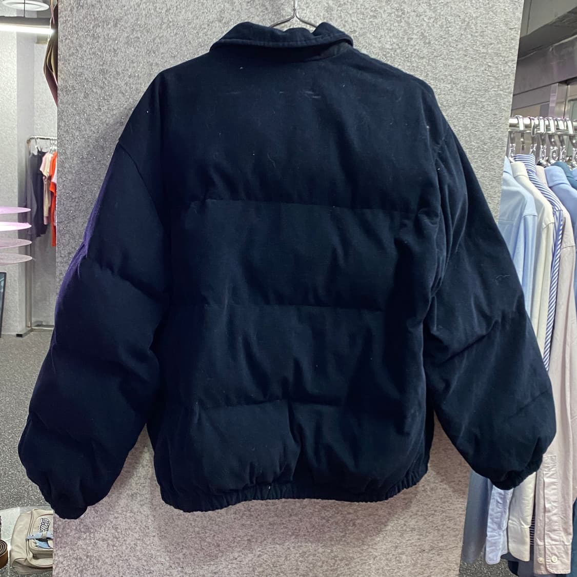 예일 자수로고 네이비 코듀로이 패딩 B3546 상품이미지4