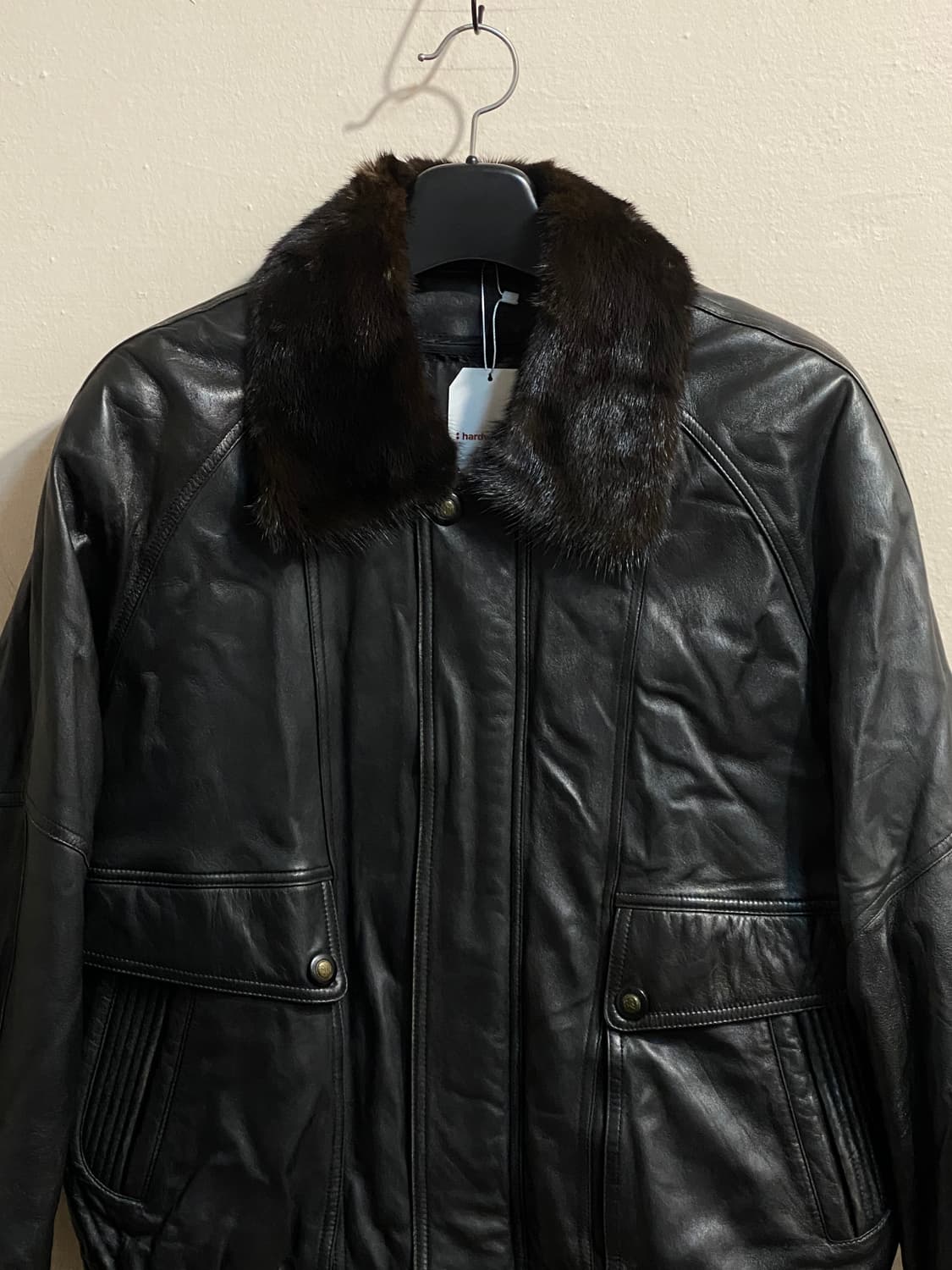 빈티지 퍼카라 레더 다운 자켓 상품이미지2