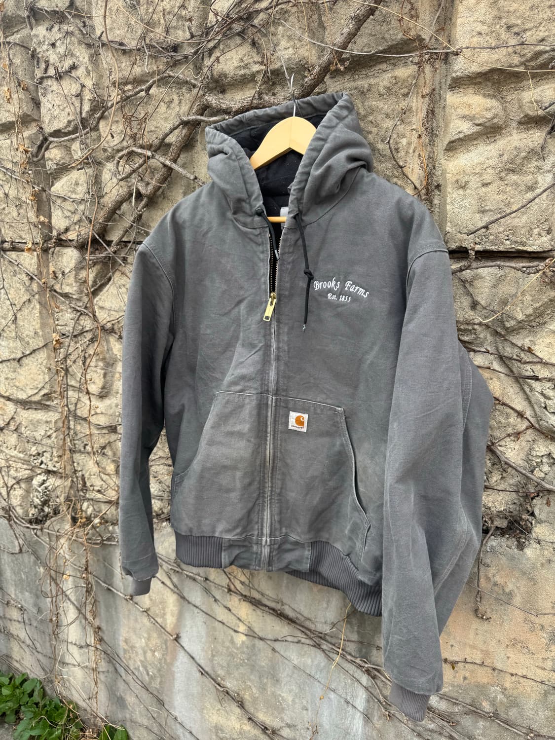 칼하트 빈티지 j140 gvl 그레이 페이딩 덕 액티브 후드 워크 자켓 상품이미지3