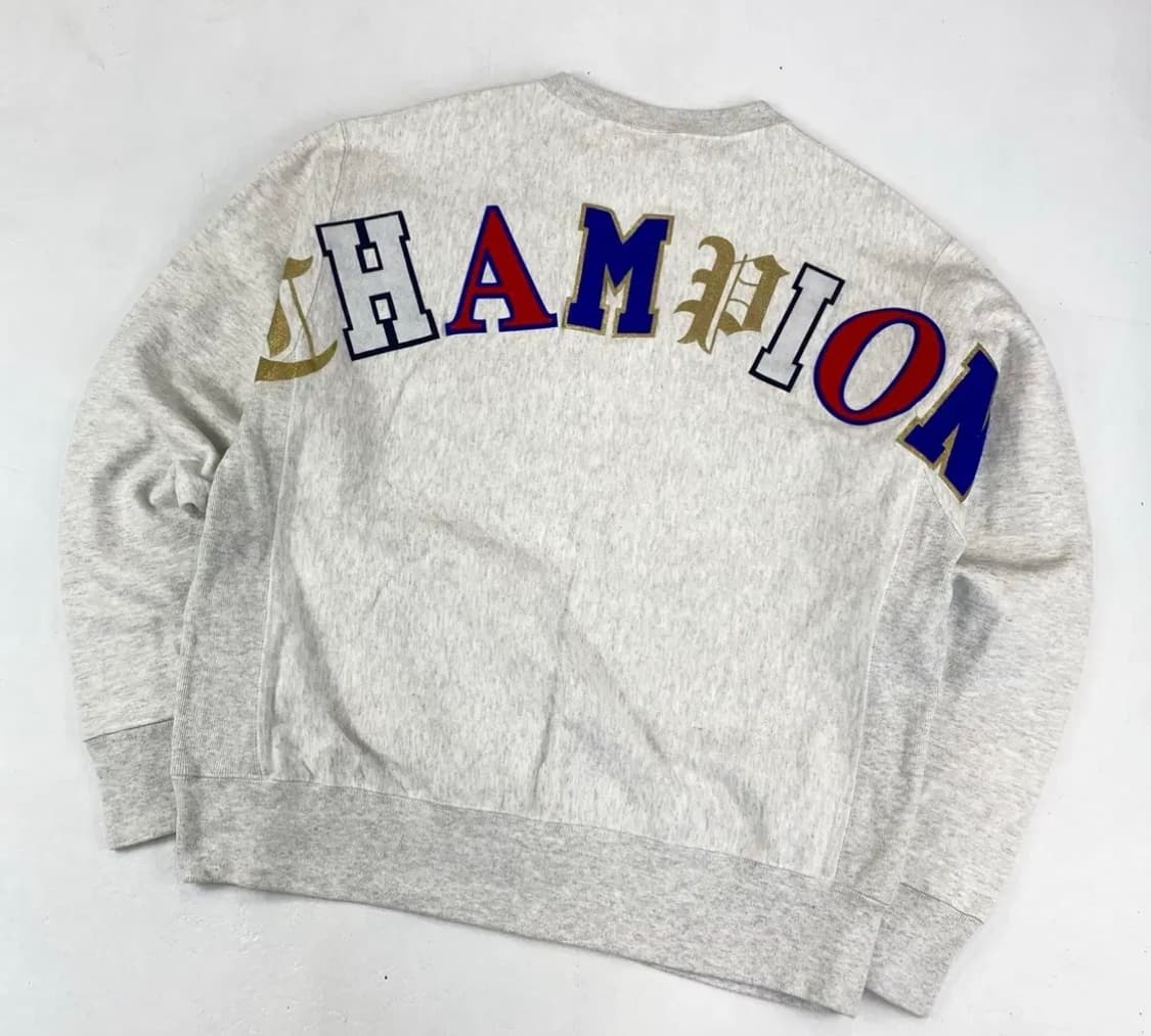 챔피온 리버스위브 블루 택 스펠아웃 빅로고 그레이 스웻 L 상품이미지1