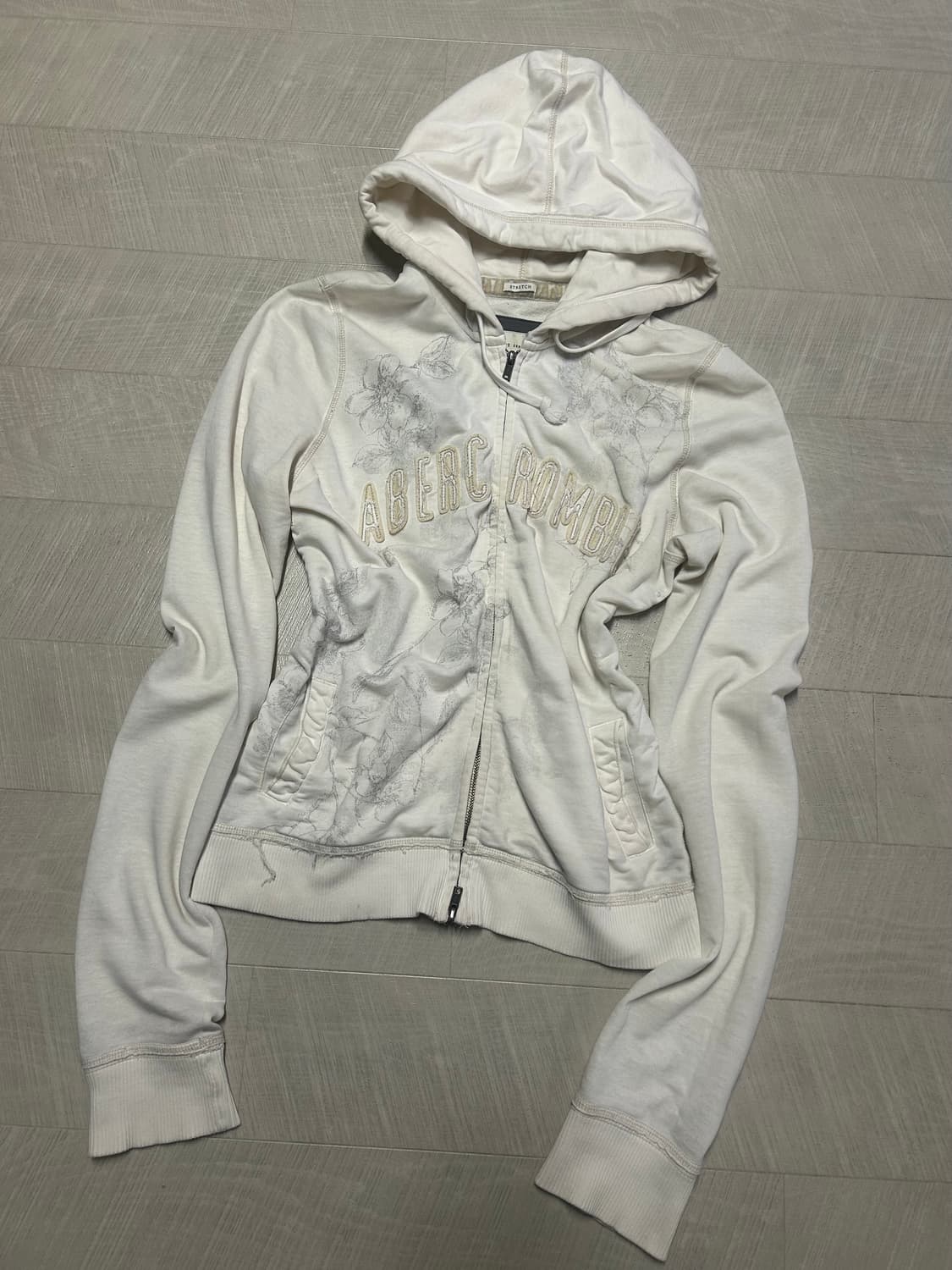 아베크롬비 화이트 플라워 투웨이 후드집업 상품이미지1
