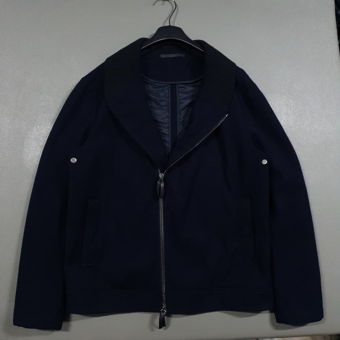 실측 XL) 조르지오 아르마니 고급 카센티노 울 블루종 자켓 상품이미지3