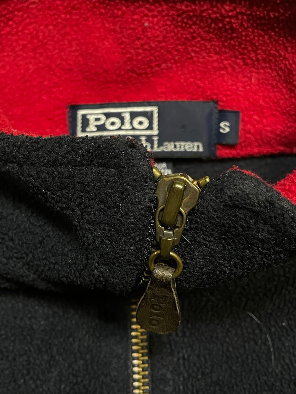 폴로 랄프로렌 다크 네이비 뽀글이 후리스 반집업 맨투맨 L 상품이미지4