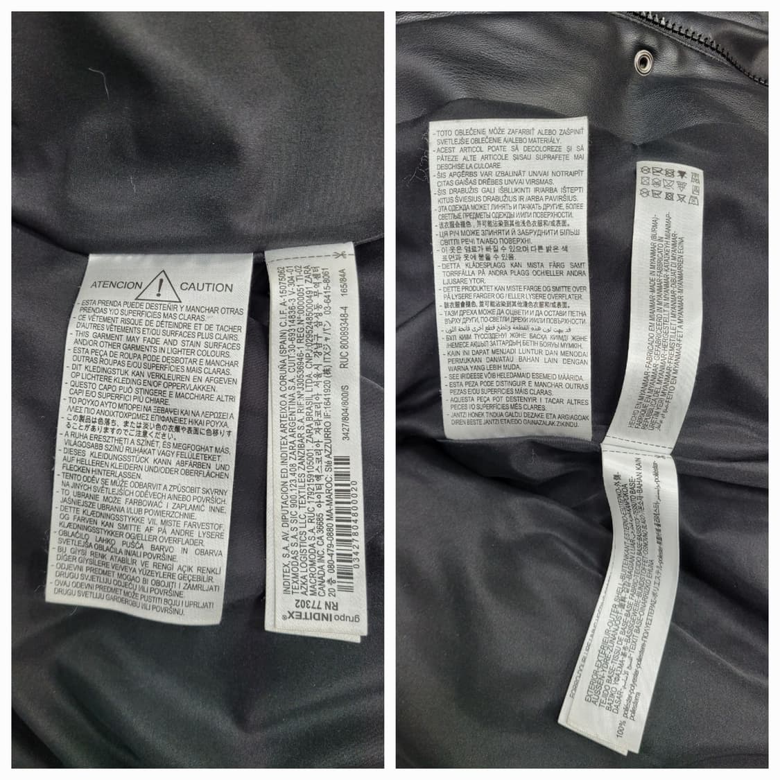 ZARA 자라 페이크 레더 푸퍼 패딩 점퍼 / 여 S 블랙
 상품이미지9