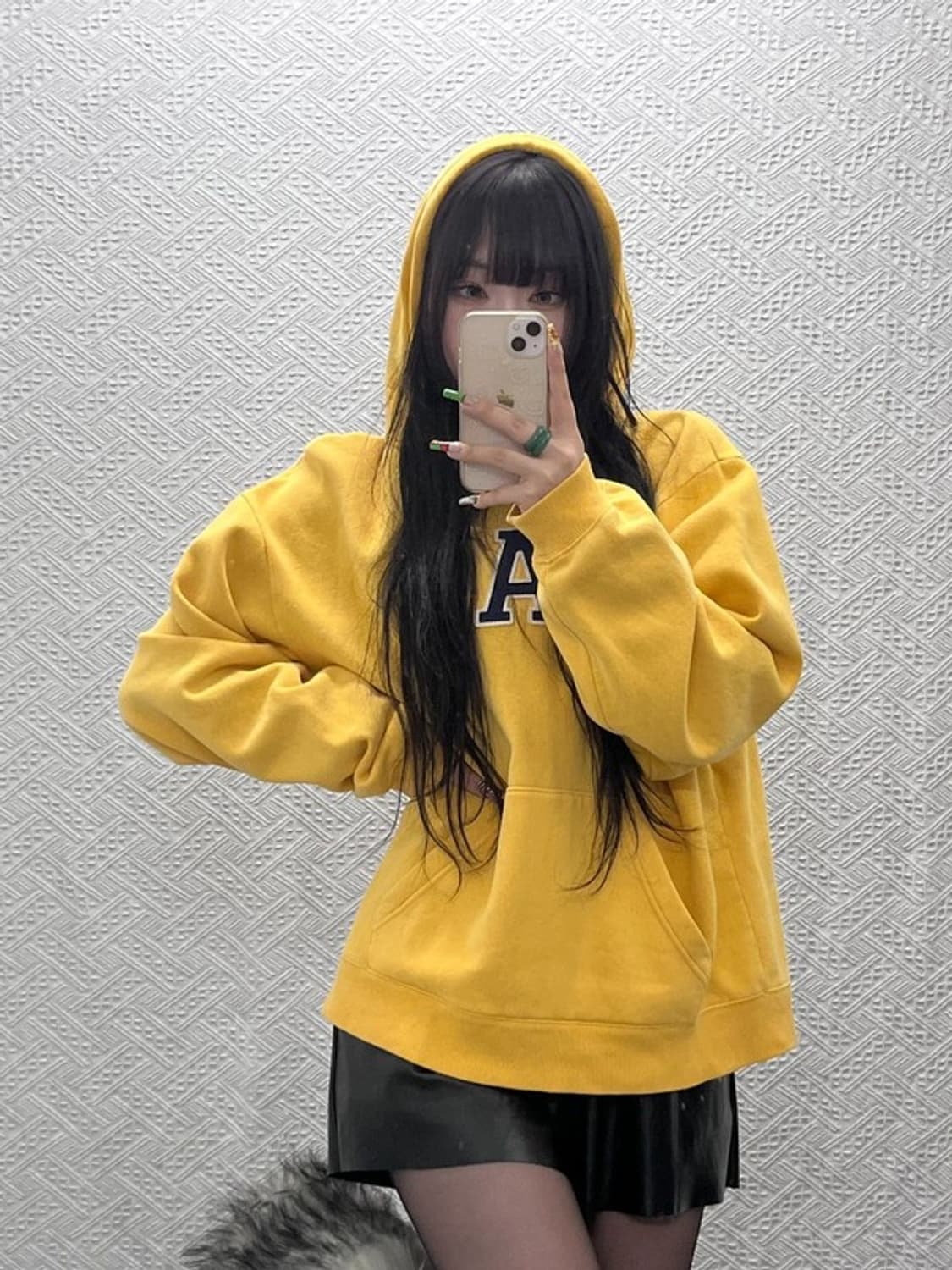 갭 빈티지 레트로 Y2K 머스타드 옐로우 약기모 후드티 M C09586 상품이미지1