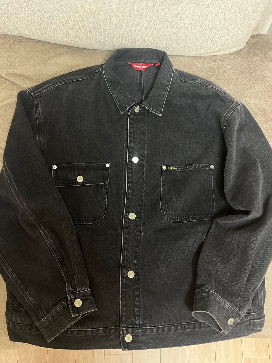 [XXL] 슈프림 데님 초어 트러커 자켓 블랙 상품이미지2