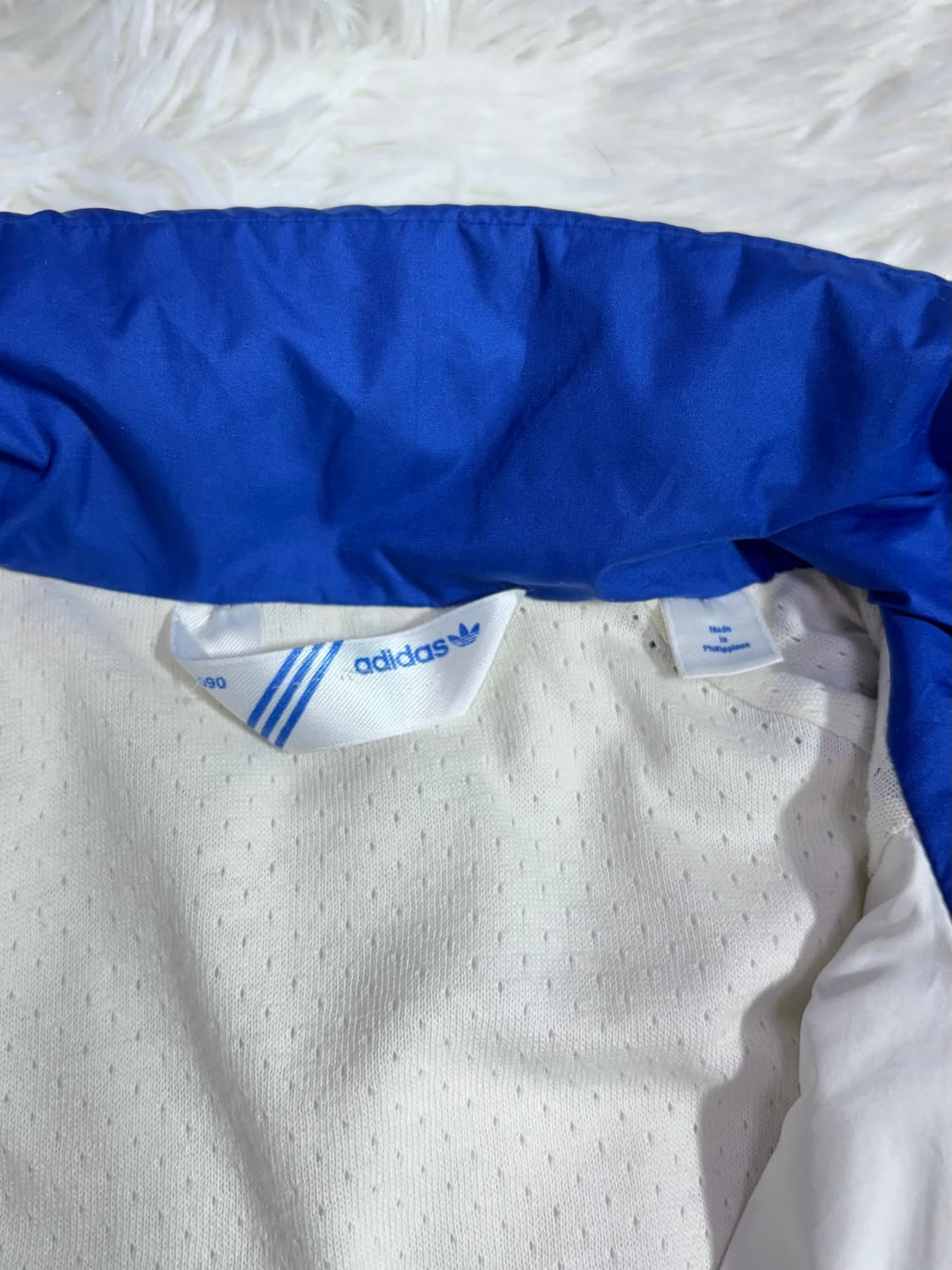아디다스 화이트•블루 삼선 바람막이  상품이미지8