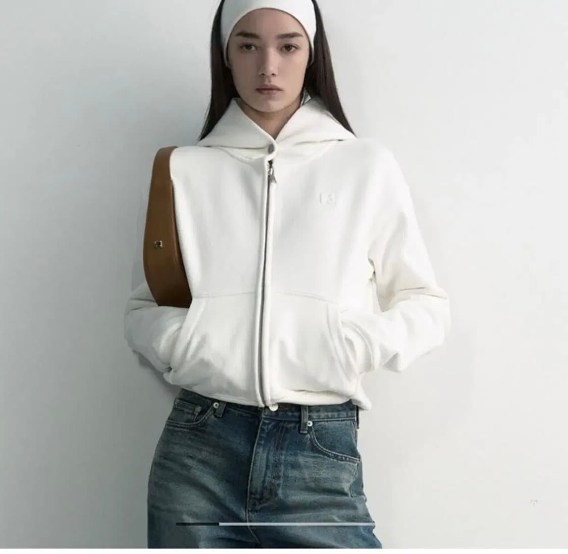 스튜디오테이블 후드집업 화이트 상품이미지1