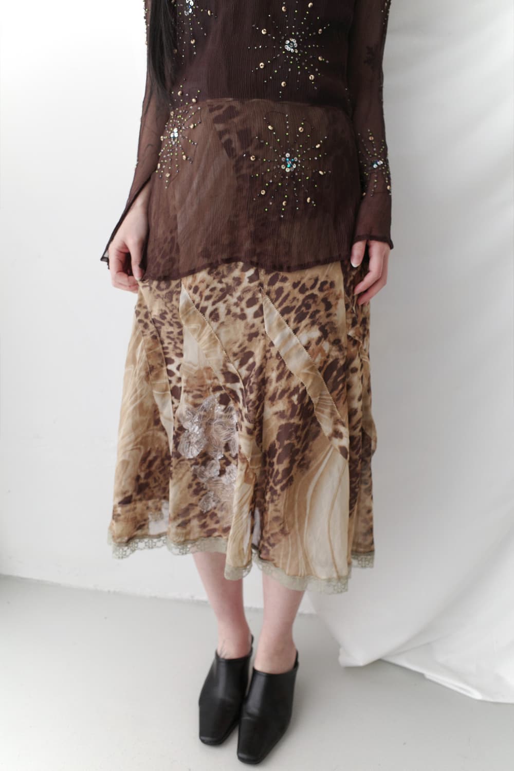 leopard frill flower skirt  상품이미지4