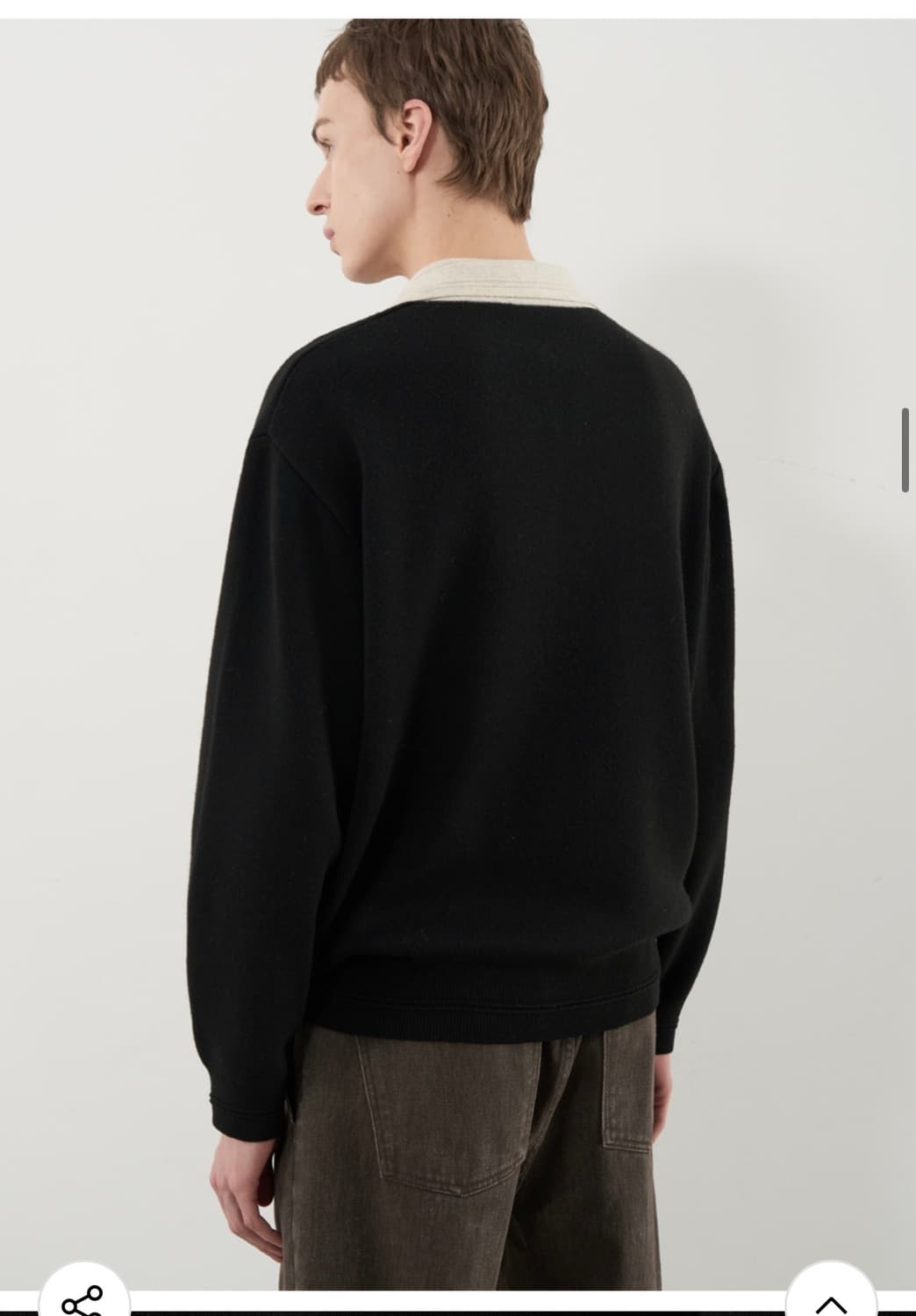 (L) 드로우핏 투톤 컬러 풀오버 카라 니트 [BLACK] 판매 상품이미지6