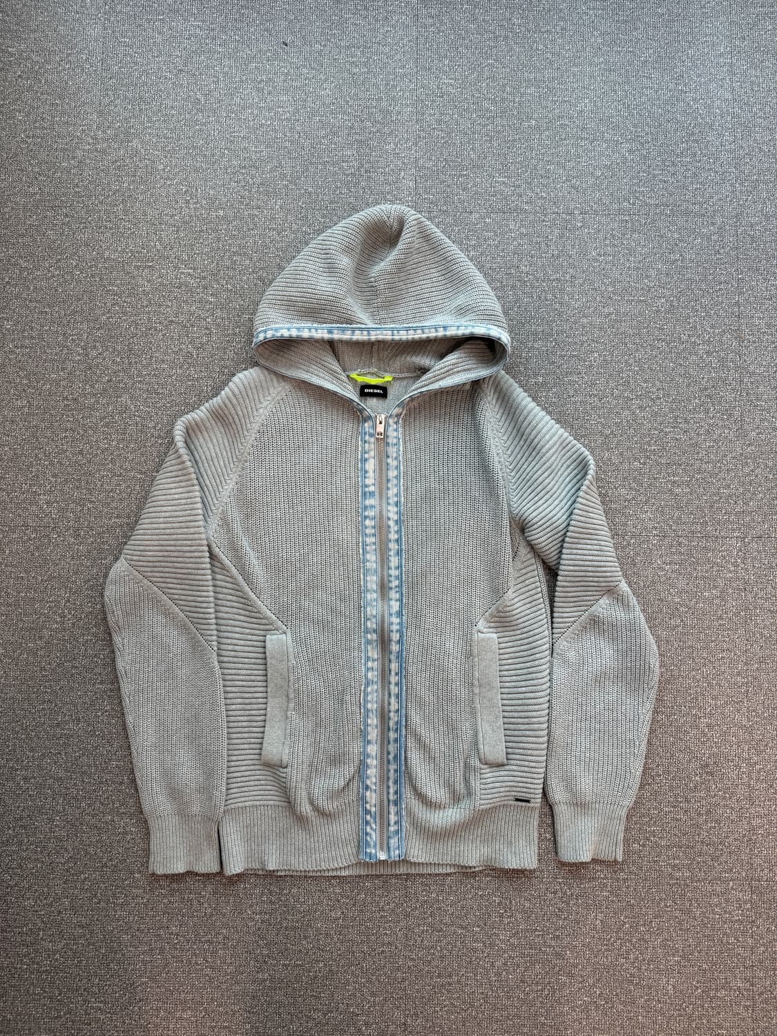 디젤 데님 블록 니트 후드 집업 L 상품이미지1