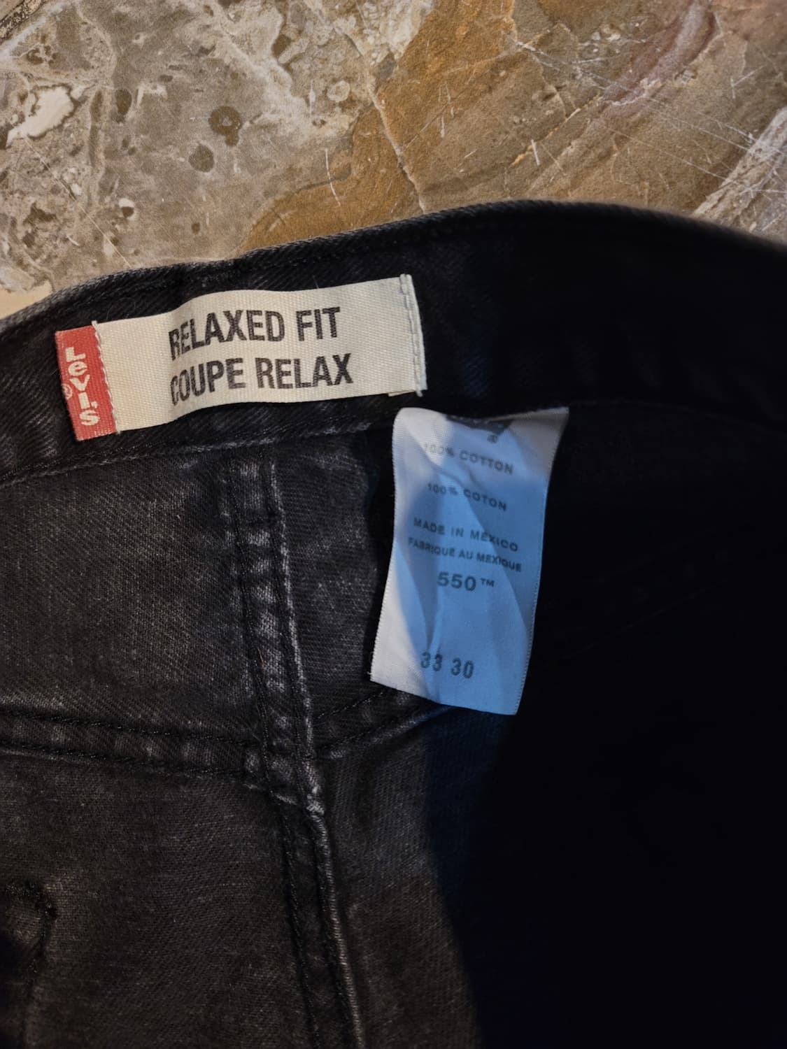 리바이스 550 흑청 와이드 데님 팬츠 상품이미지4