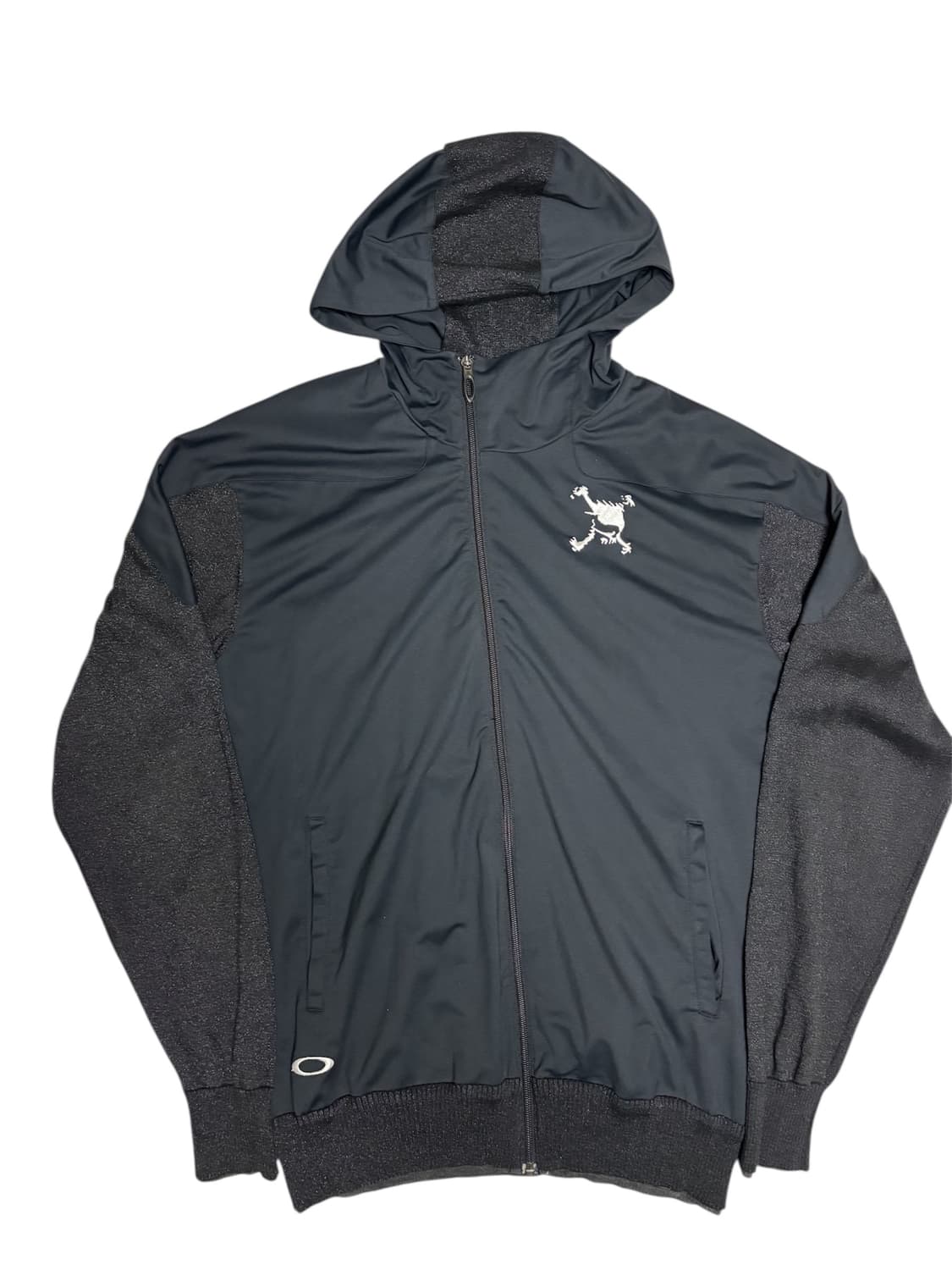 오클리 스컬 로고 사선 지퍼 블랙 후드 집업 XL 상품이미지1