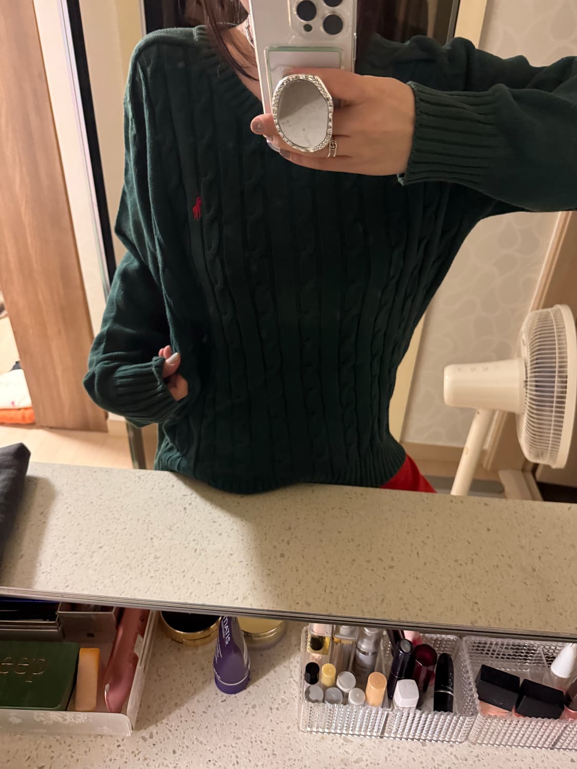 폴로 랄프로렌 꽈배기 니트 그린 남성 xl 상품이미지4