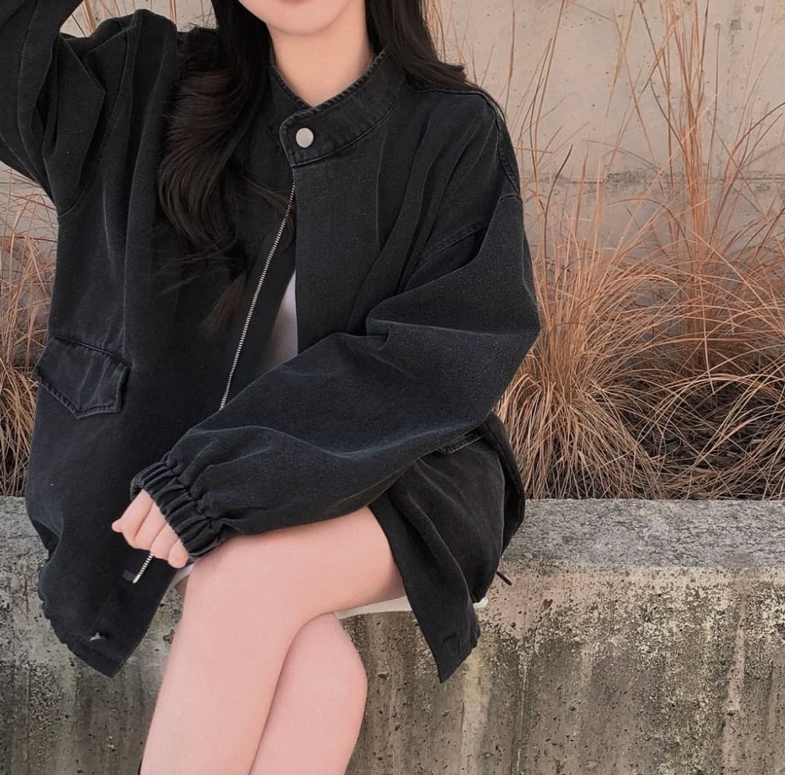 [새상품] 흑청 데님 블루종 자켓 상품이미지6