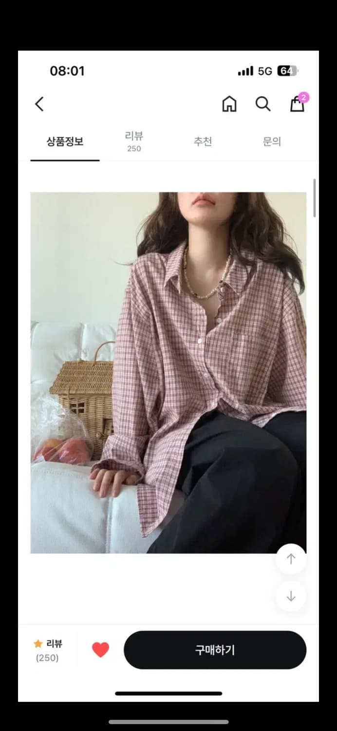 리넨느 체리 체크 오버 셔츠  상품이미지2