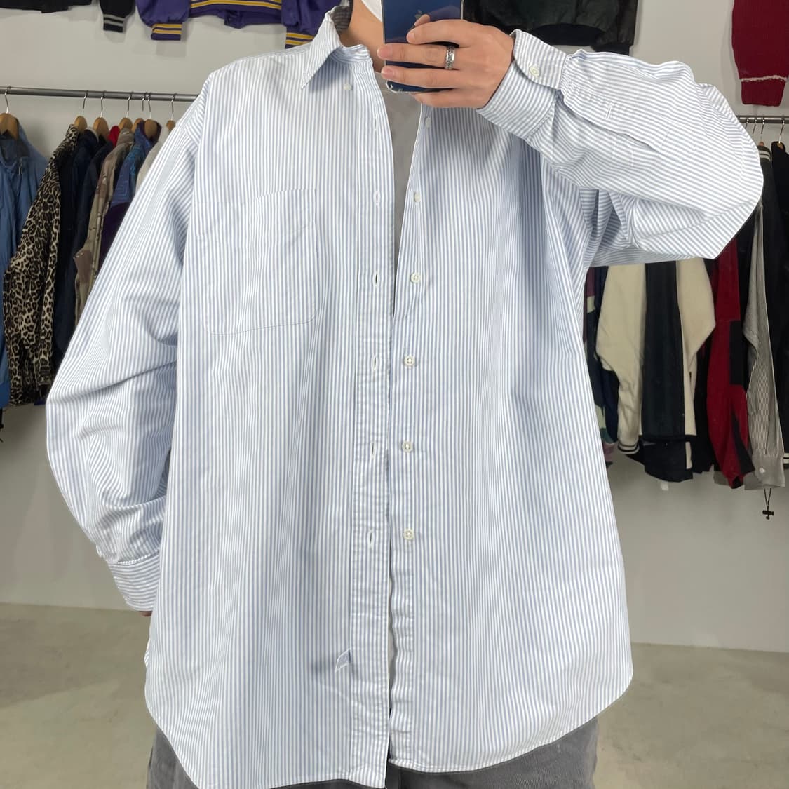 1990s 폴로 랄프로렌 OCBD 스트라이프 빅셔츠 상품이미지5