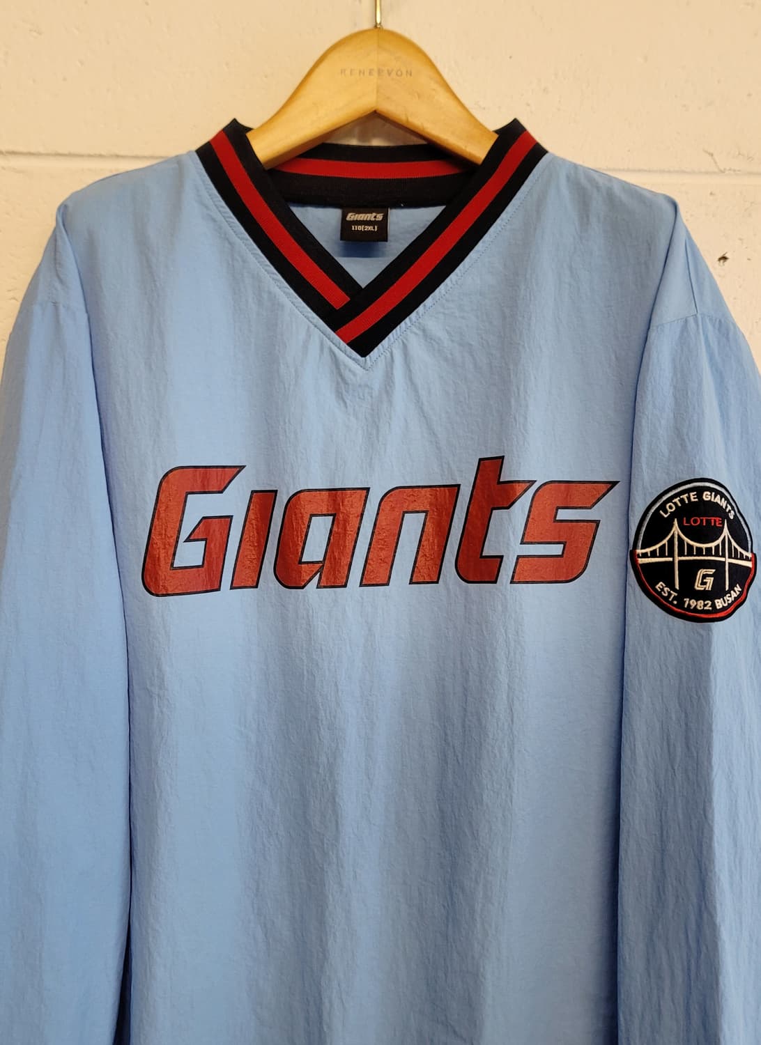 [110.XXL] 롯데자이언츠 바다 바람막이 웜업자켓 판매 상품이미지3