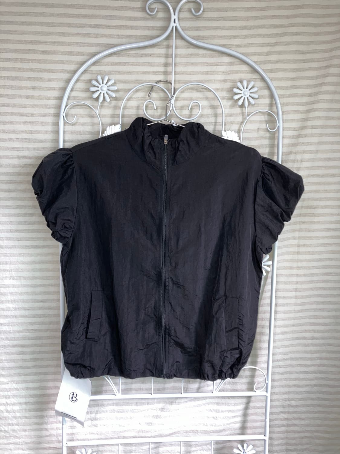 빈티지 블랙 반팔 바람막이 y2k 스트릿 갸루 펑키485   상품이미지1